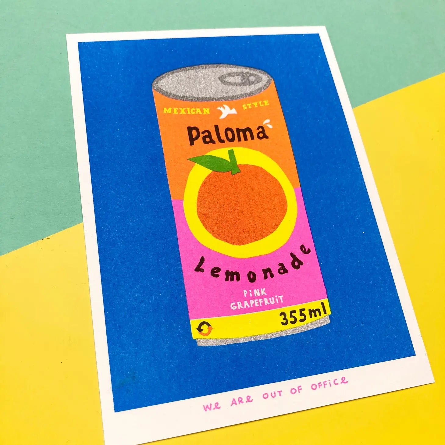 Risograph Print: Can of Paloma Lemonade