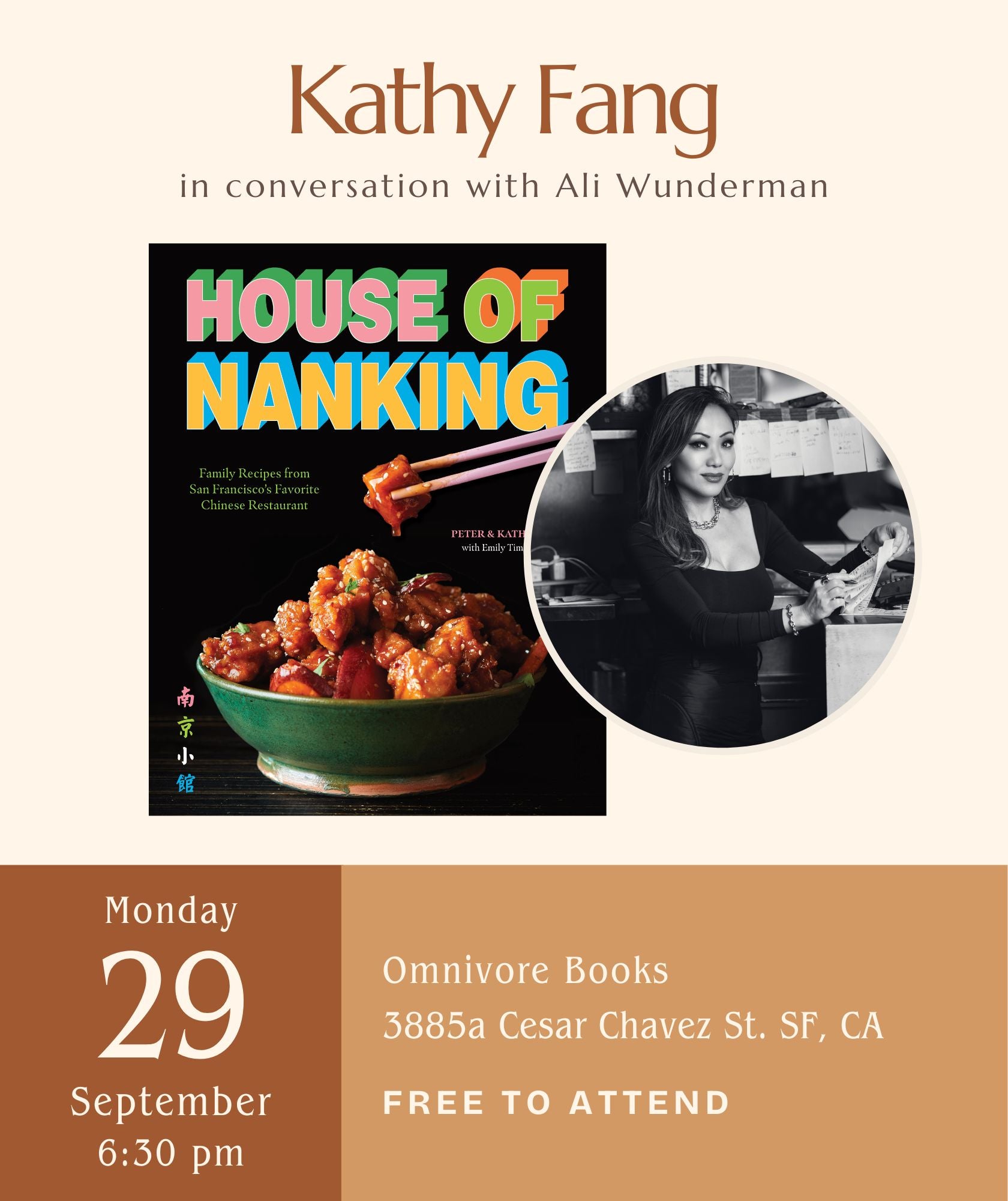 Kathy Fang Author Event & Launch Party • House of Nanking: Family Recipes from San Francisco's Favorite Chinese Restaurant