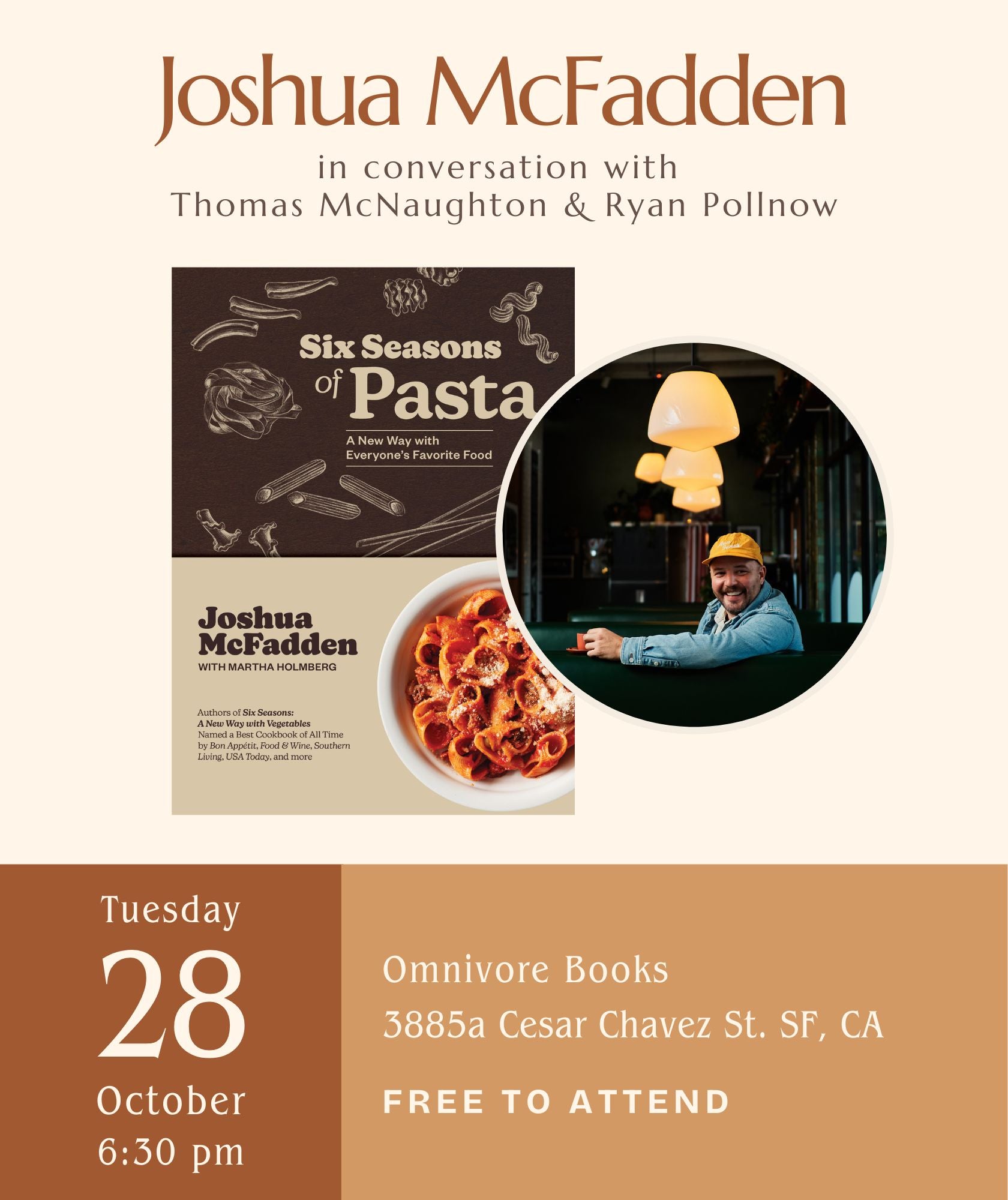 Joshua McFadden Author Event • Six Seasons of Pasta