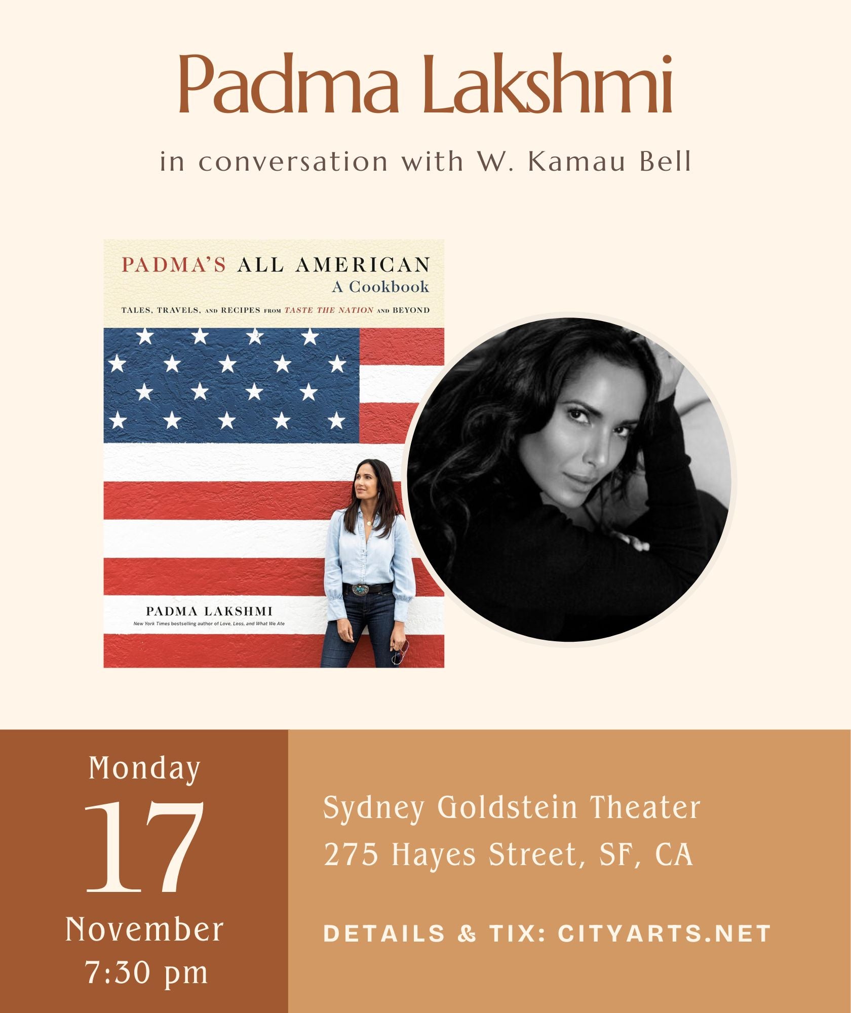 OFFSITE EVENT! Padma Lakshmi & W. Kamau Bell • Padma's All American: Tales, Travels, and Recipes from Taste the Nation and Beyond