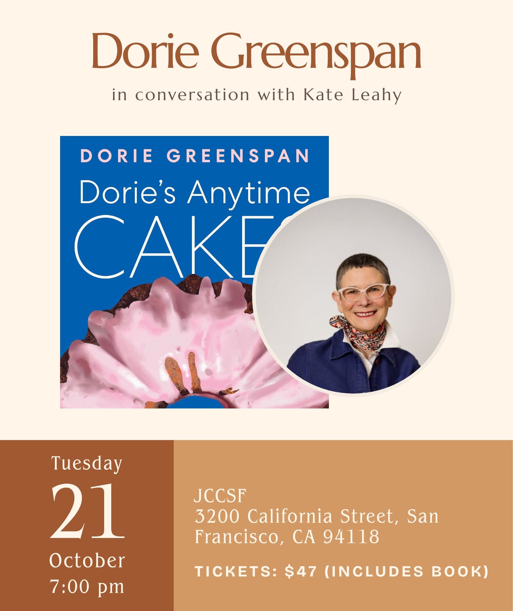 OFFSITE EVENT! Dorie Greenspan & Kate Leahy • Dorie’s Anytime Cakes