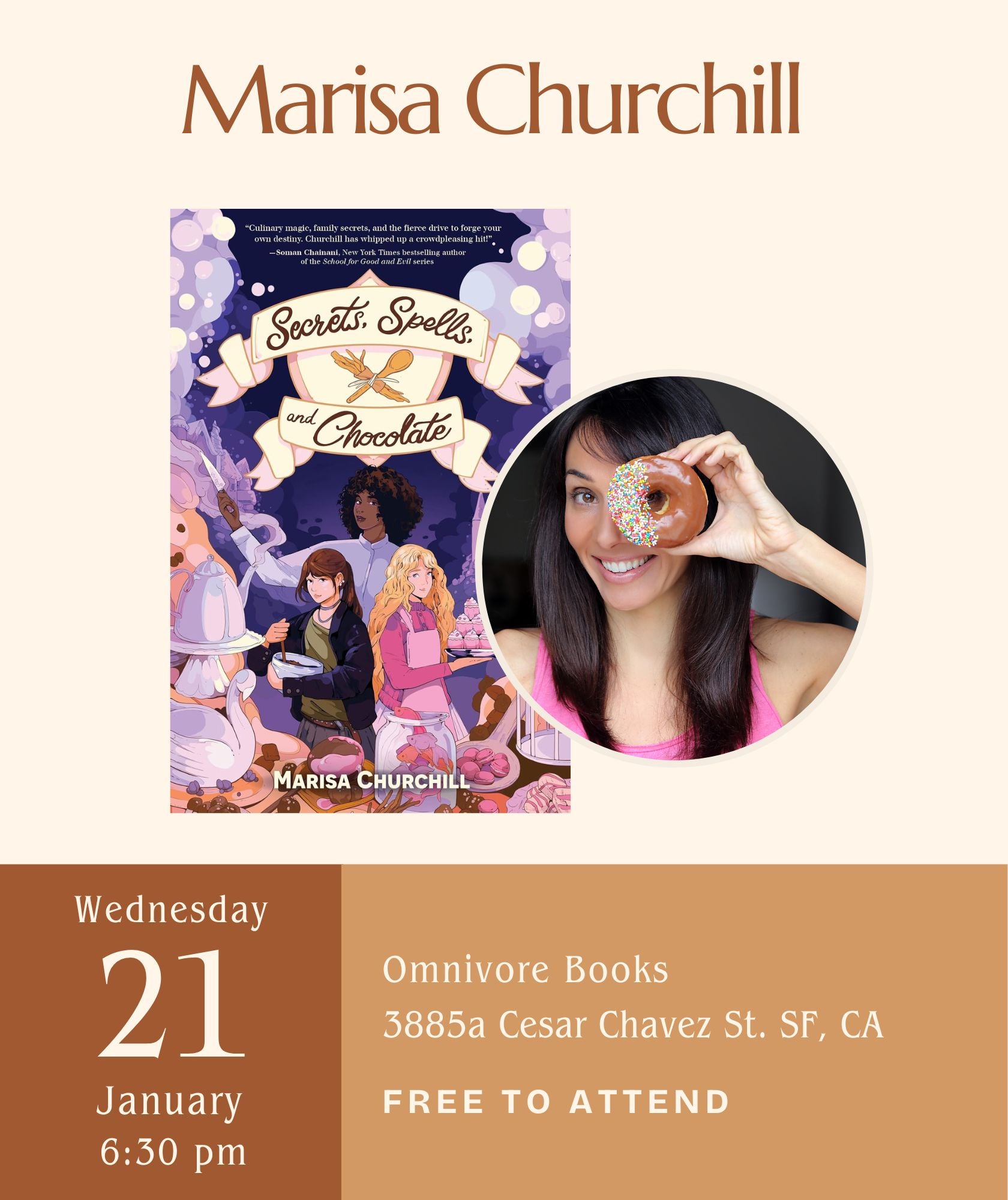 Marisa Churchill Author Event • Secrets, Spells, and Chocolate