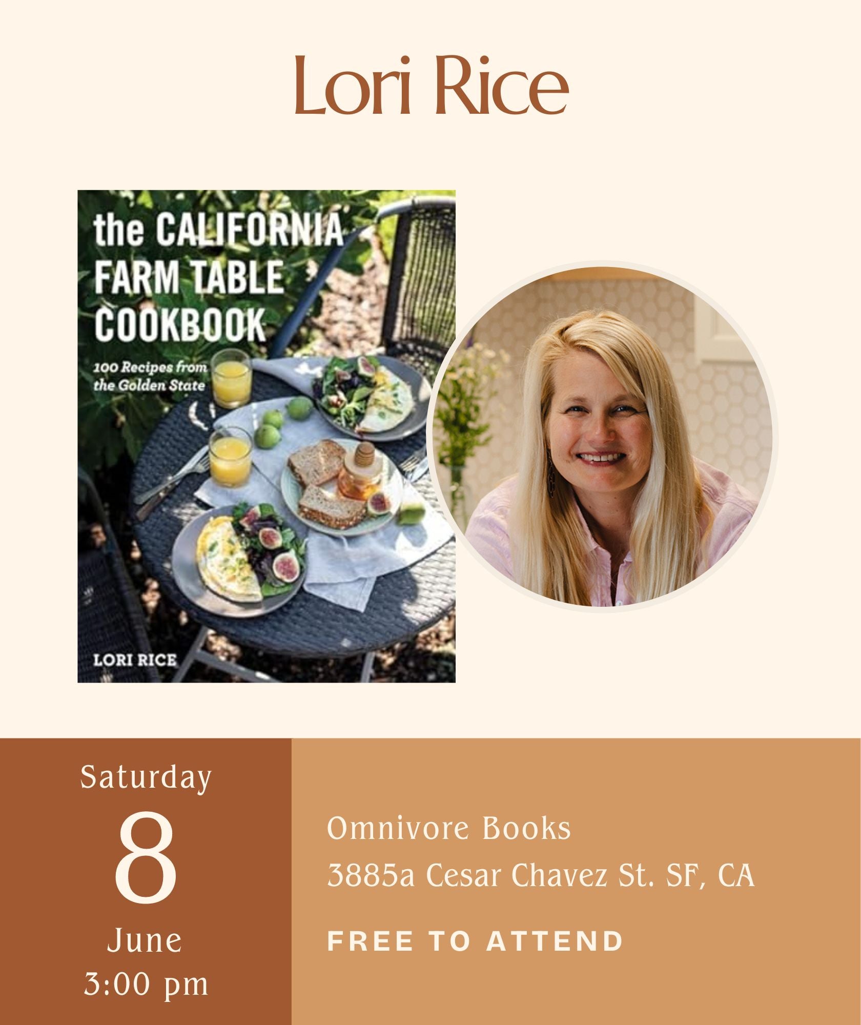 Lori Rice Author Talk • The California Farm to Table Cookbook