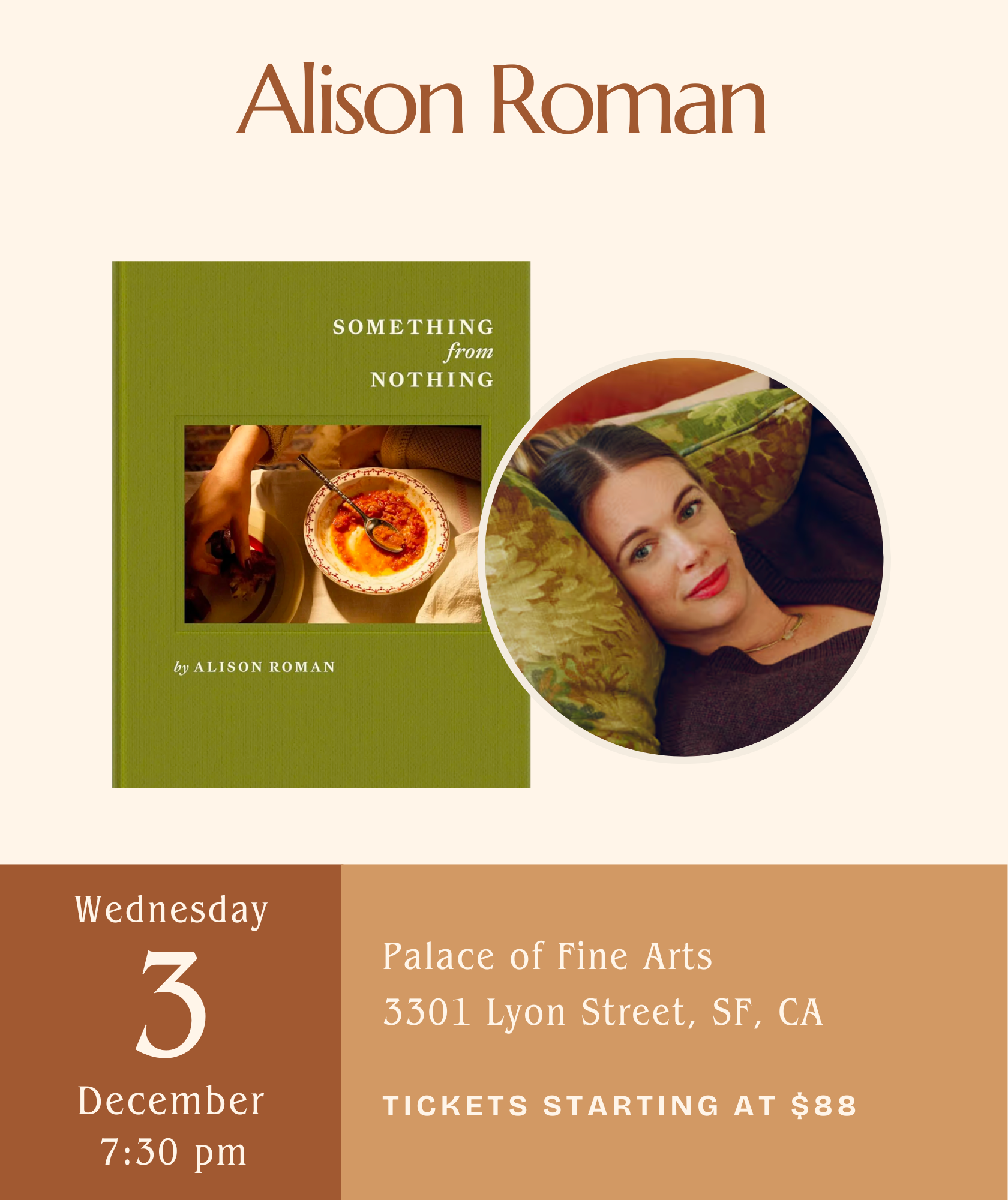 OFFSITE EVENT! Alison Roman • Something from Nothing