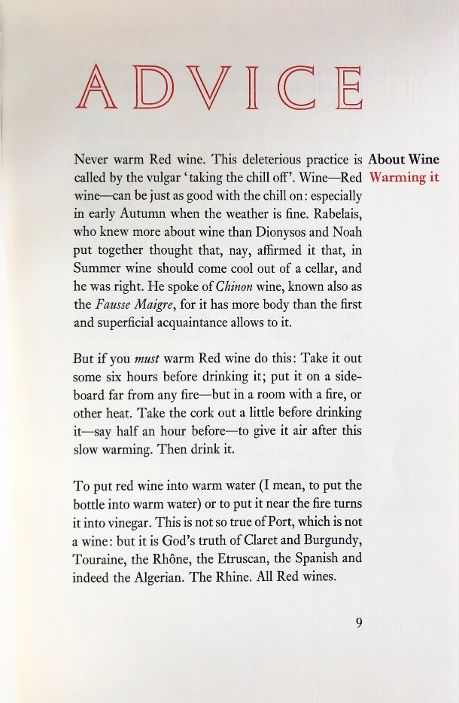 (*NEW ARRIVAL*) (Food Writing) Belloc, Hilaire. Advice