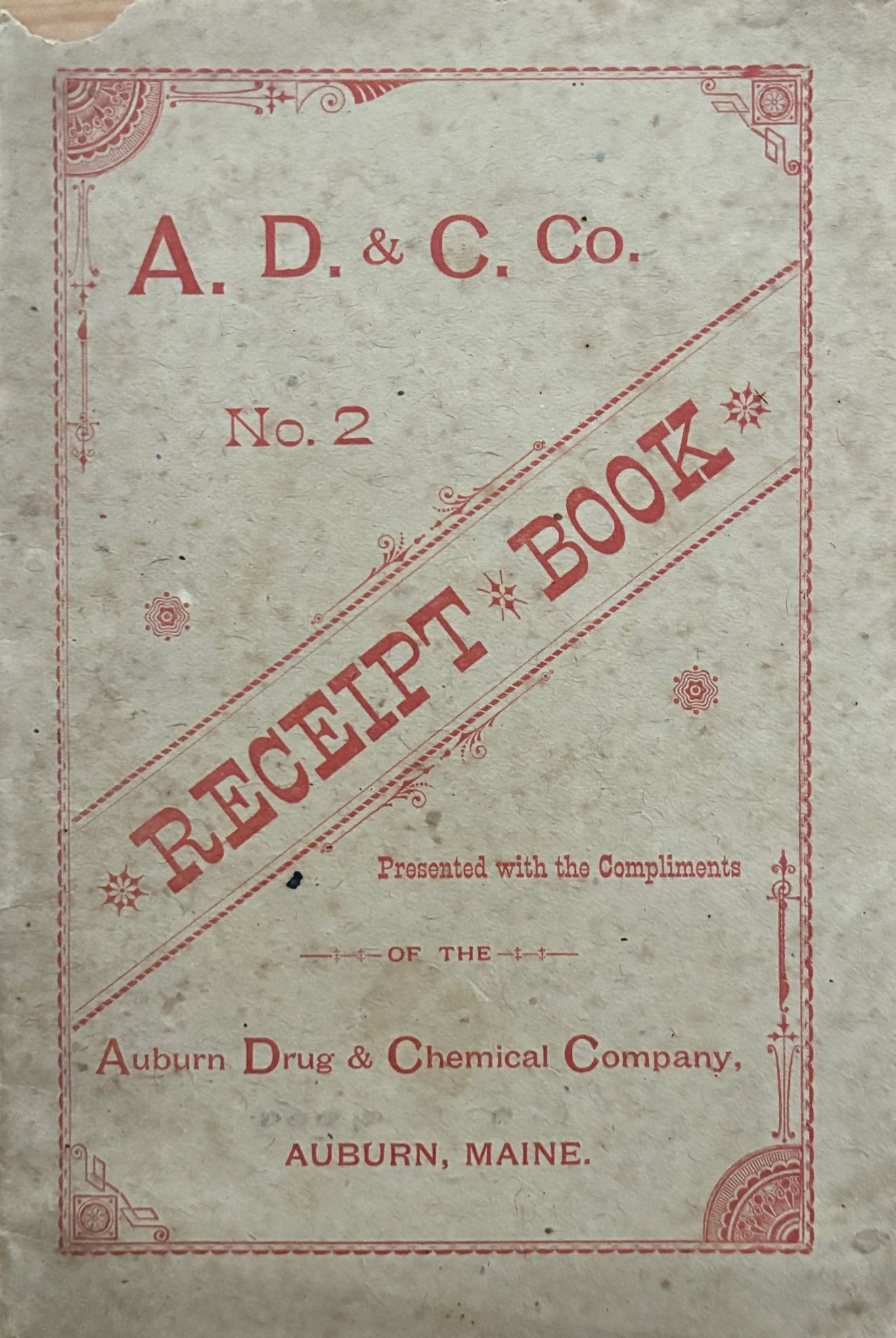 (Maine) A.D. & C. Co. No. 2 Receipt Book