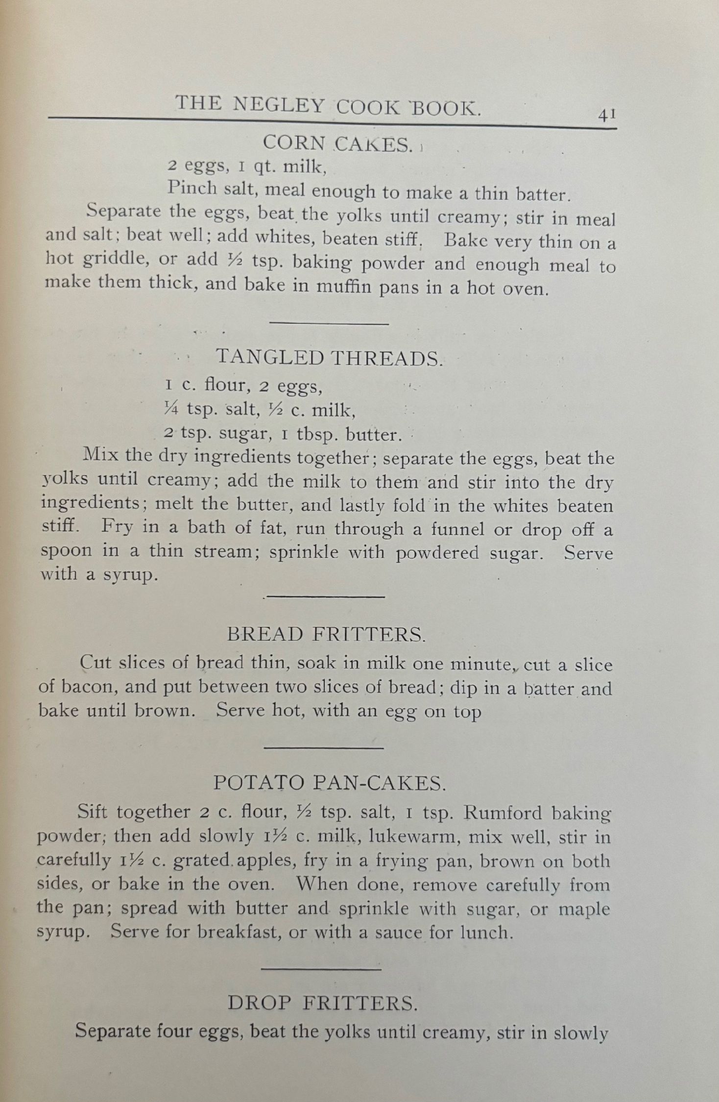 (Pennsylvania) Kate Edna Negley, ed. The Negley Cook Book