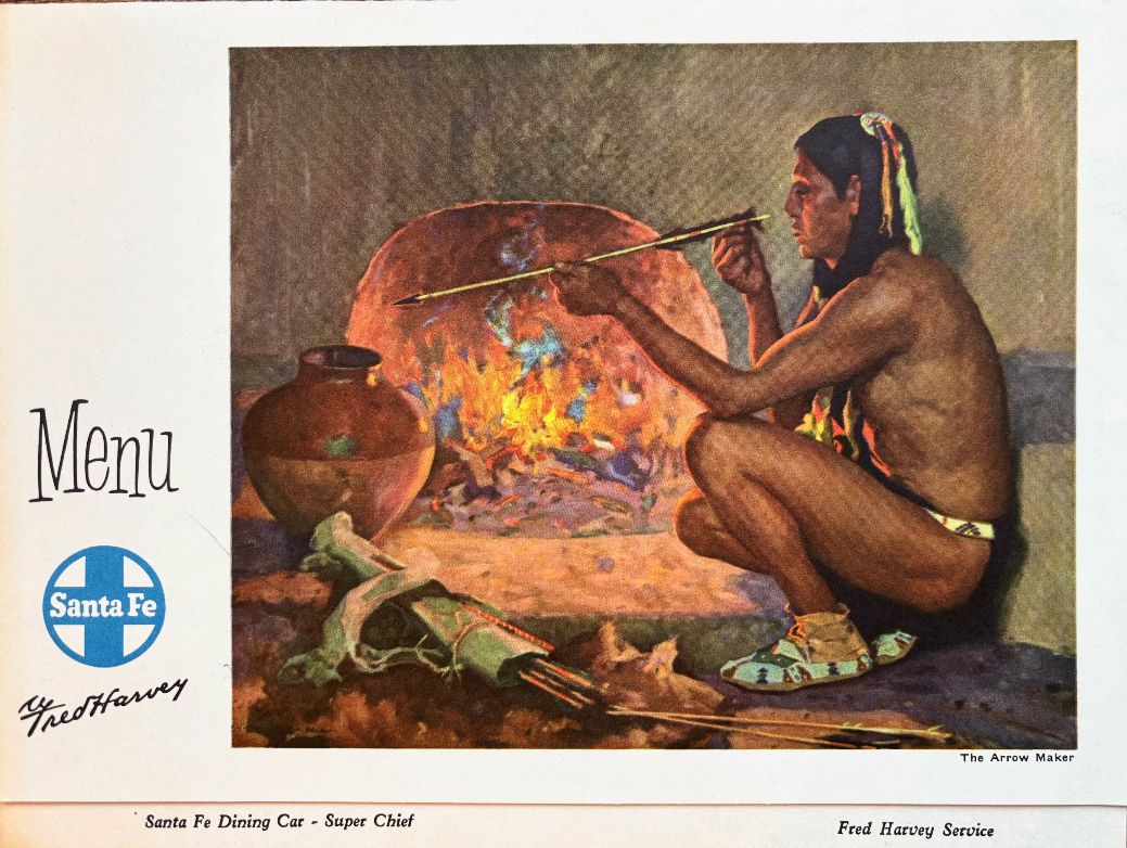 (Railroads) Menu - Santa Fe - Fred Harvey.