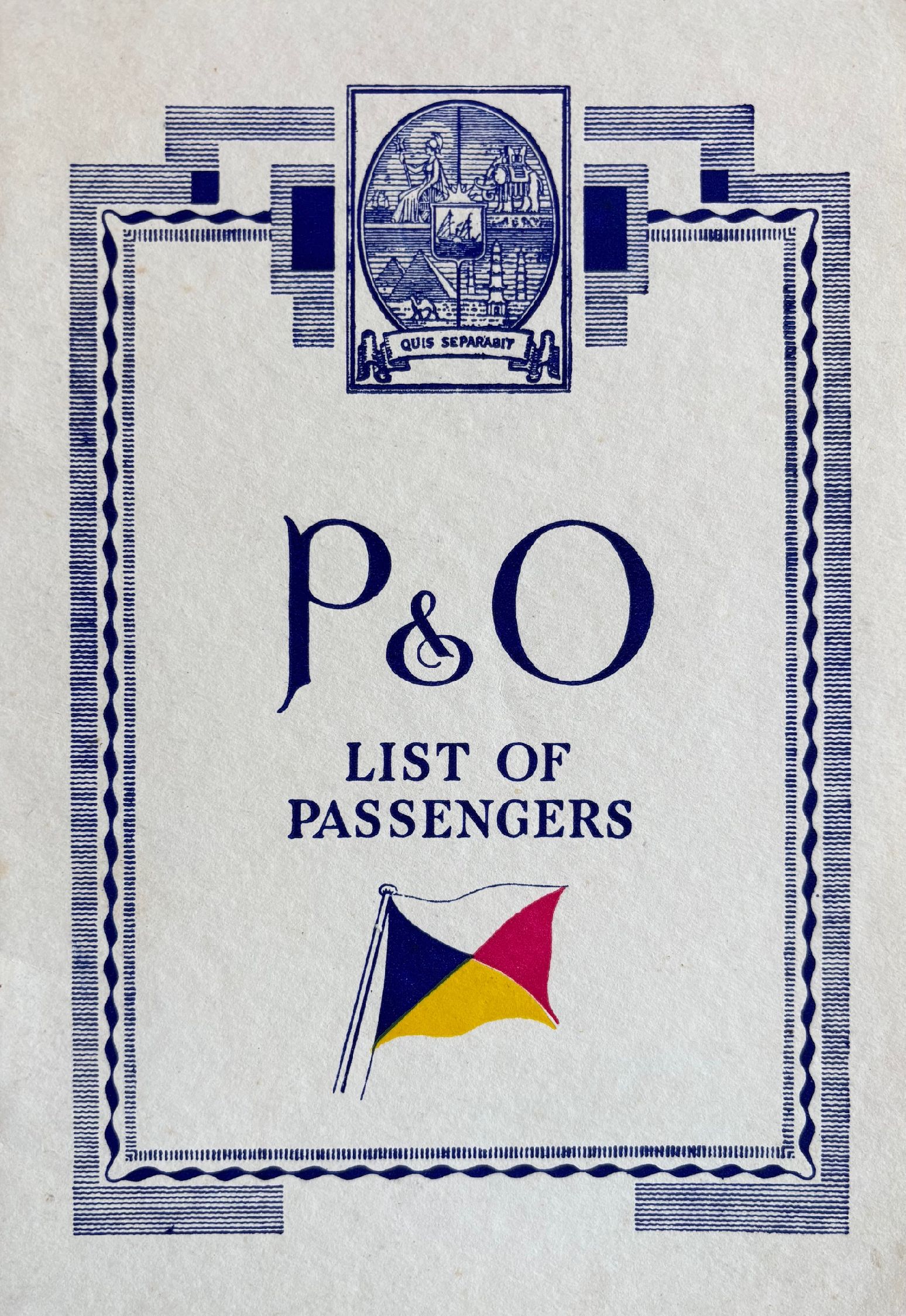 P & O Lines. S.S. Strathaird. Group of ephemera