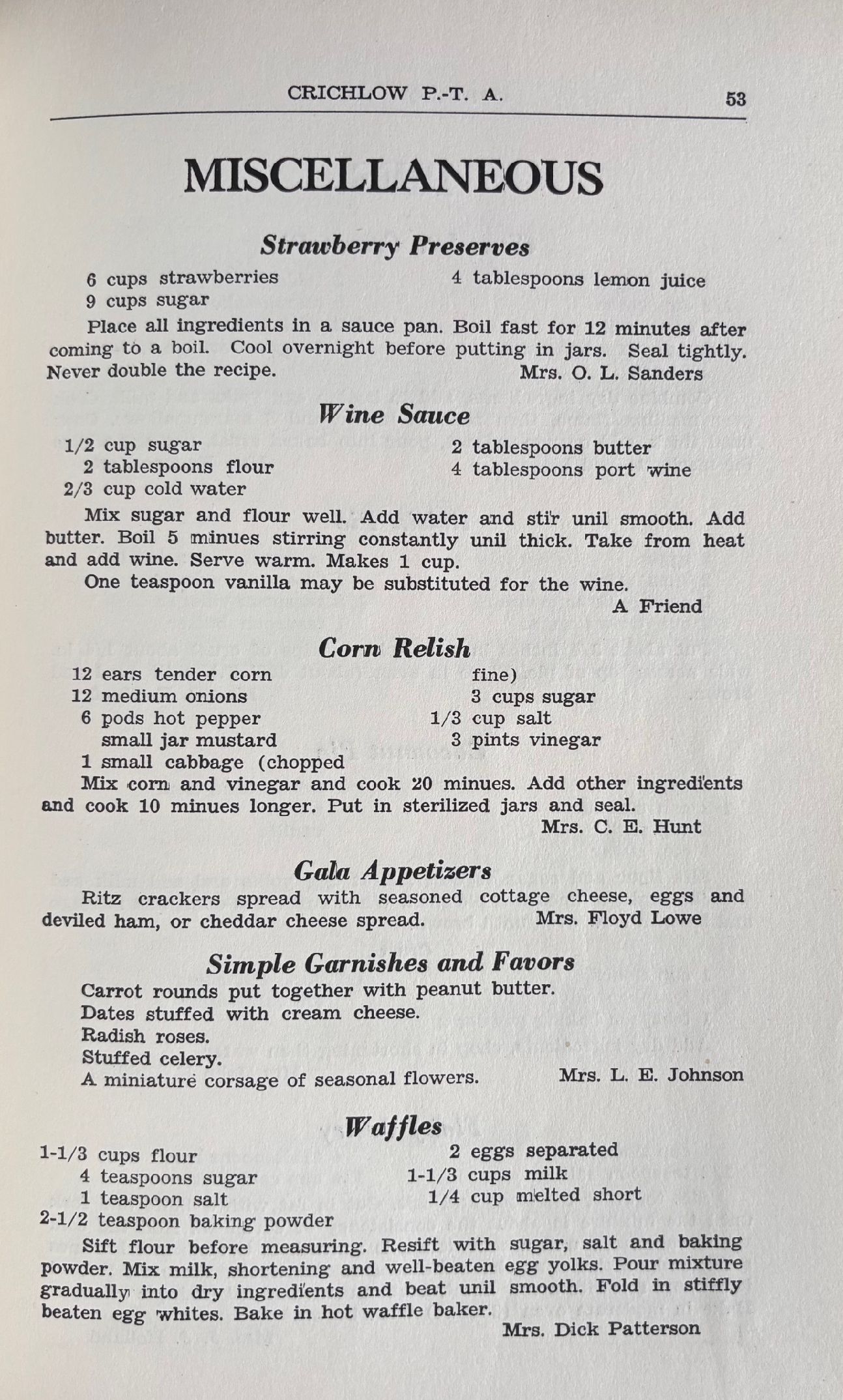 (*NEW ARRIVAL*) (Southern - Tennessee) Crichlow P.T.A. Cook Book