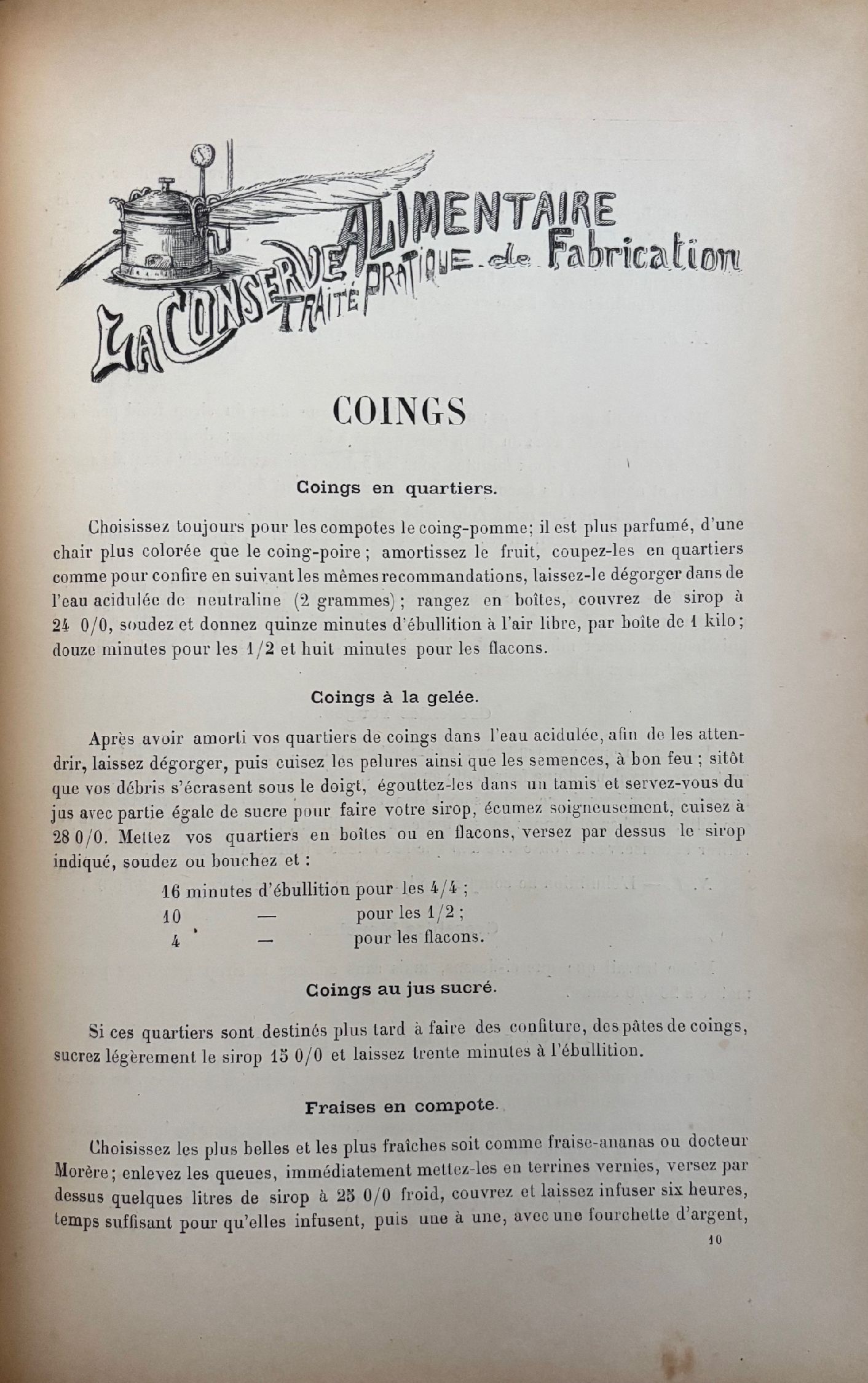 (*NEW ARRIVAL*) (Preserving) Auguste Corthay. La Conserve Alimentaire: Traite Pratique de Fabrication