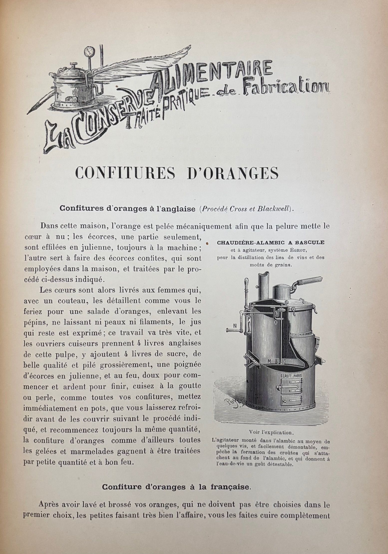 (*NEW ARRIVAL*) (Preserving) Auguste Corthay. La Conserve Alimentaire: Traite Pratique de Fabrication