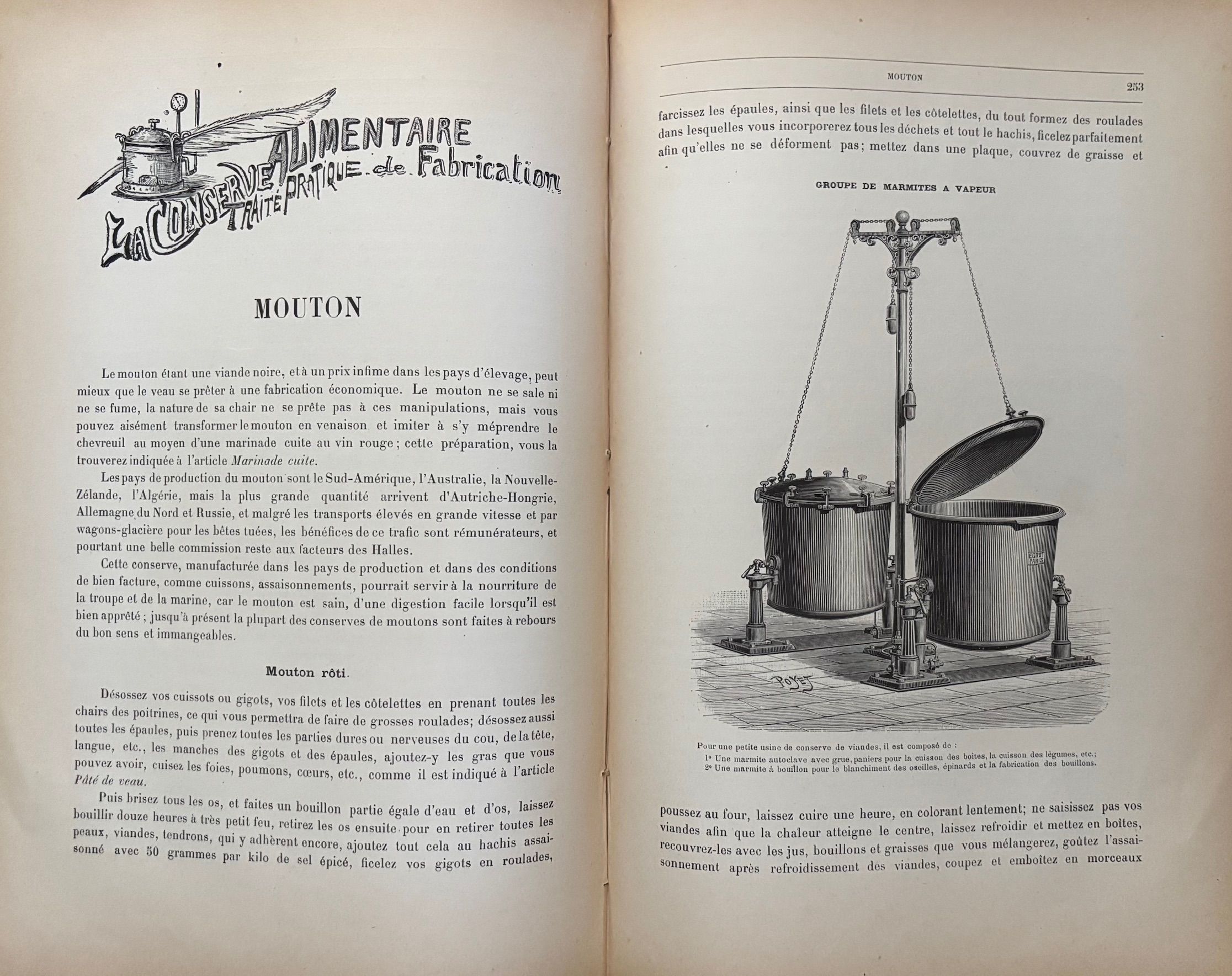 (*NEW ARRIVAL*) (Preserving) Auguste Corthay. La Conserve Alimentaire: Traite Pratique de Fabrication