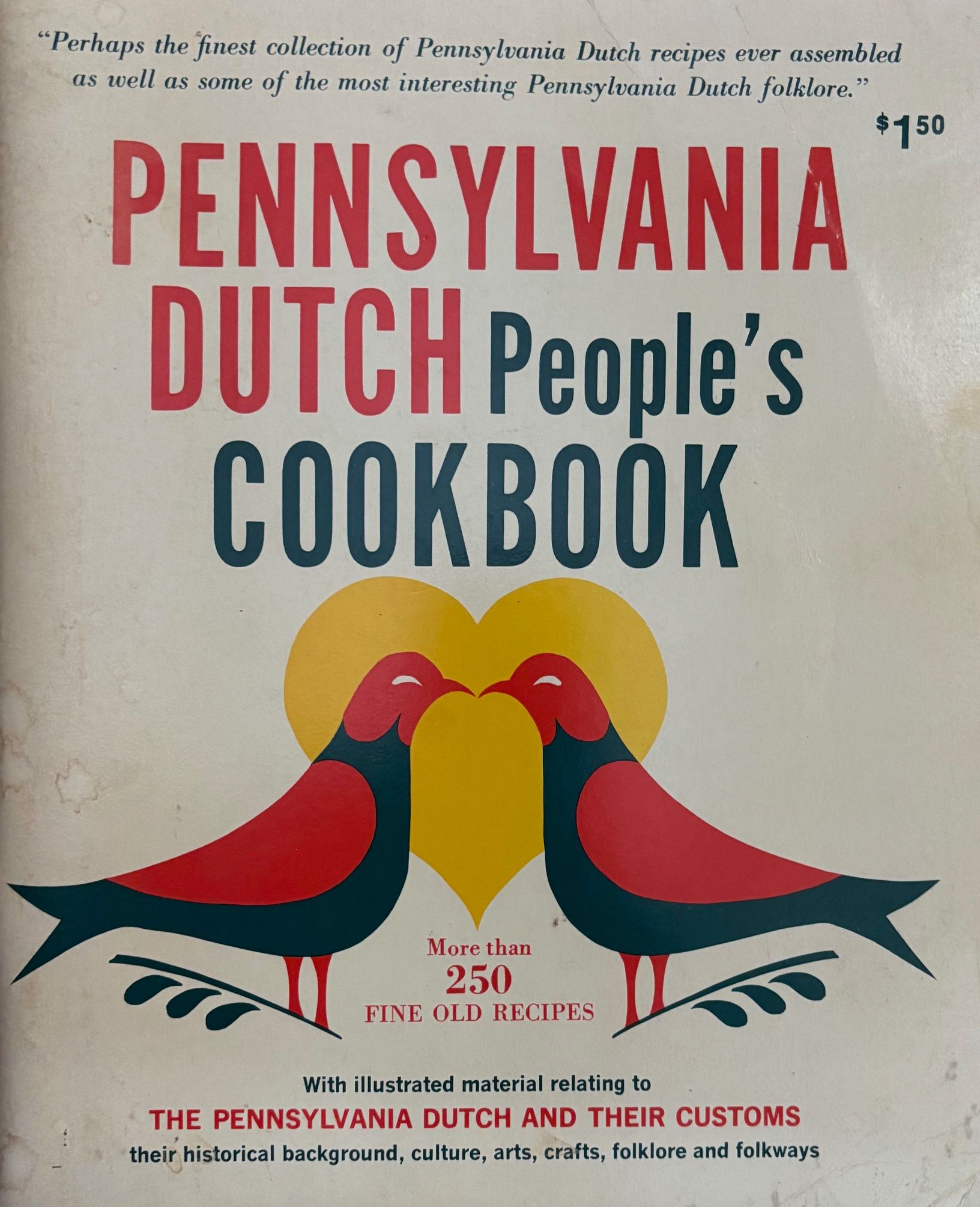 (*NEW ARRIVAL*) (Amish) Lillie S. Lustig, ed. Pennsylvania Dutch People's Cookbook