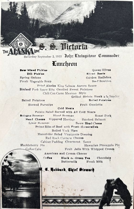 (*NEW ARRIVAL*) The Alaska Line. Luncheon