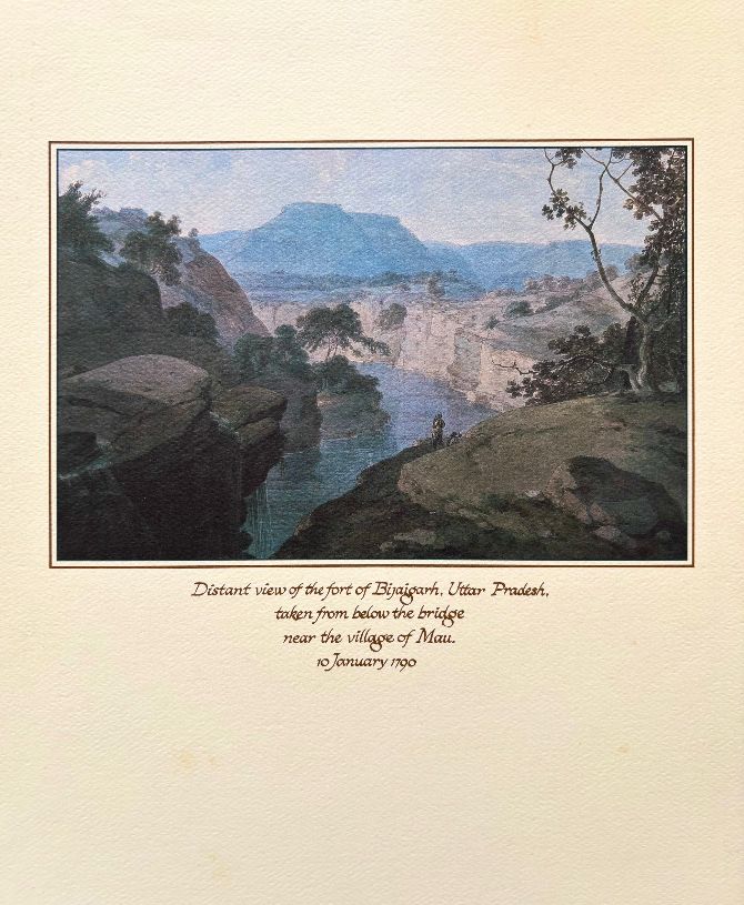 (*NEW ARRIVAL*) Princess Cruises. Distant view of the fort of Bijaigarh, Uttar Pradesh...10 January 1790