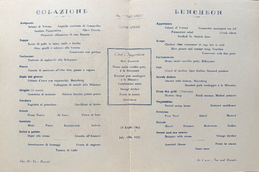 (*NEW ARRIVAL*) Italia Lines. Colazione - Luncheon