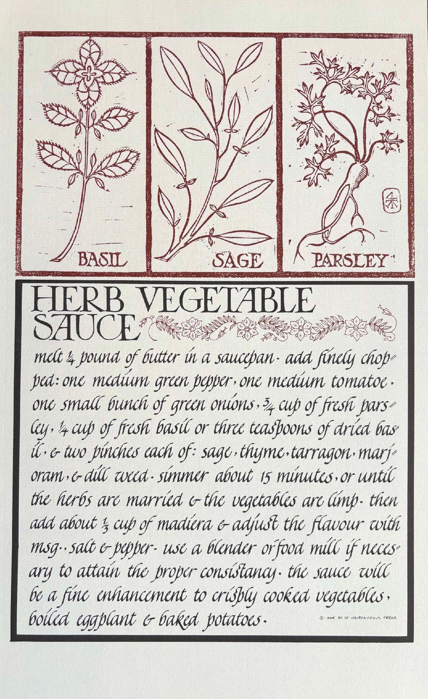 (*NEW ARRIVAL*) (Chez Panisse) Herb Vegetable Sauce
