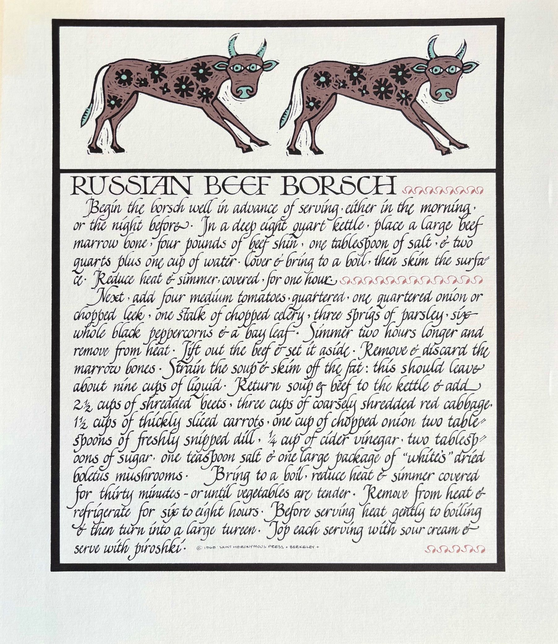 (*NEW ARRIVAL*) (Chez Panisse) Russian Beef Borsch