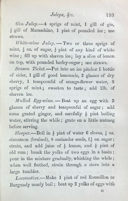 (Cocktails) Terrington, William. Cooling Cups and Dainty Drinks: A Collection of Recipes for "Cups" and Other Compounded Drinks, and of General Information on Beverages of All Kinds.