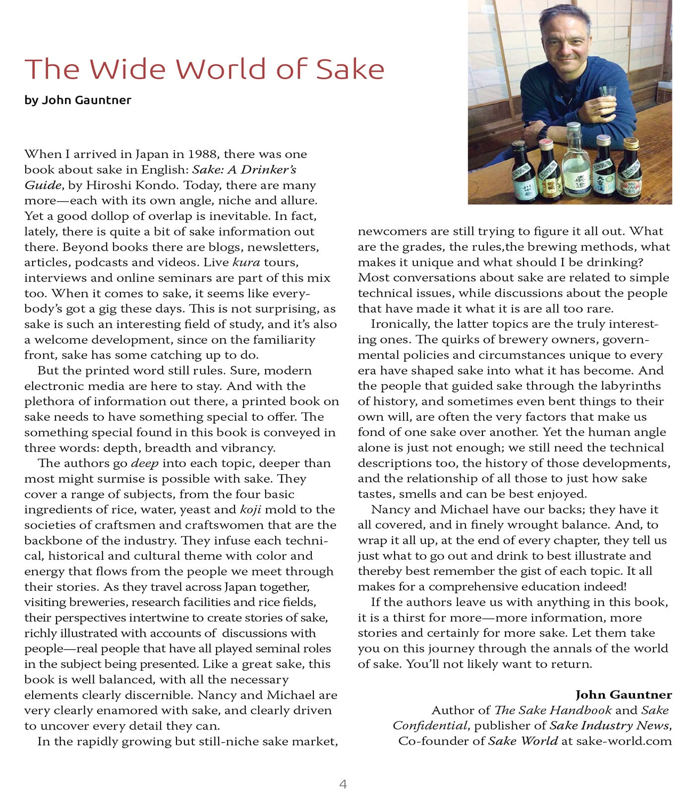 Exploring the World of Japanese Craft Sake: Rice, Water, Earth (Nancy Matsumoto, Michael Tremblay) *Signed*