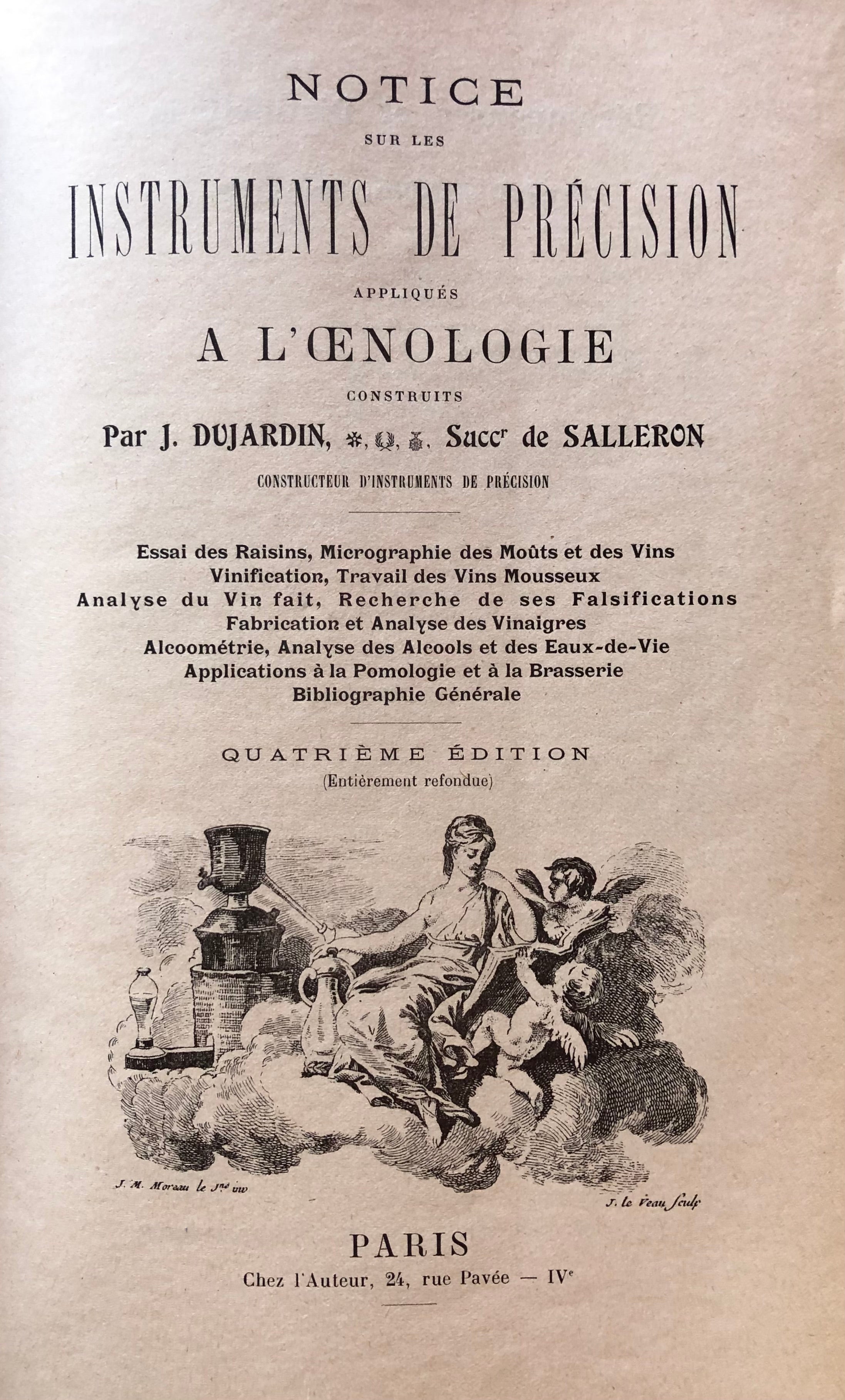 (Winemaking & Distilling) J. Dujardin & Jules Salleron. Notice sur les Instruments de Precision appliques a l'Oenologie.