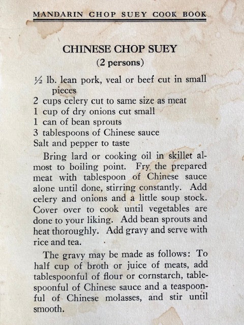 Mandarin Chop Suey Cook Book (Notre Dame Scholarship Club)