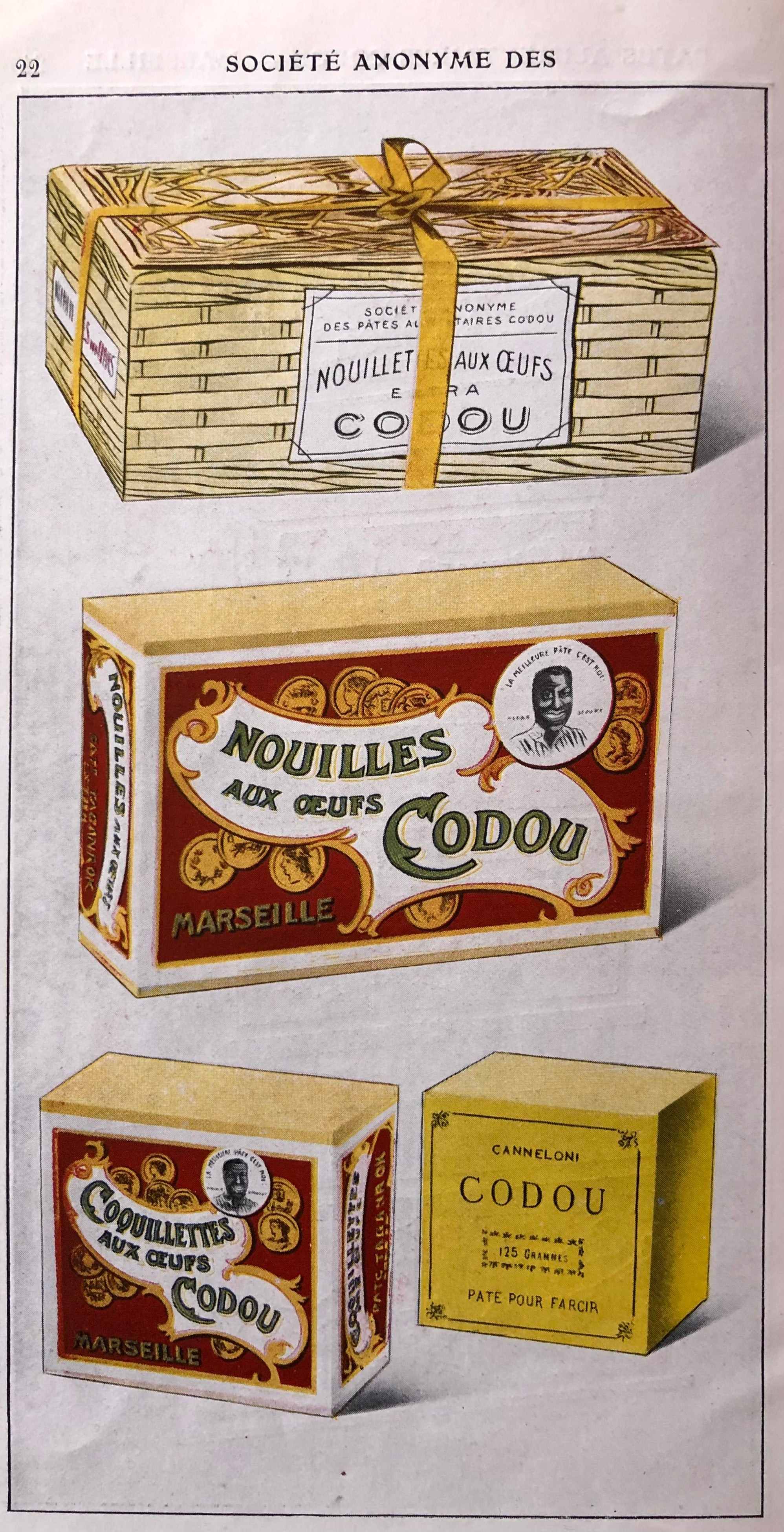 (Pasta) Codou. Societe Anonyme des Pates Alimentaires Codou.