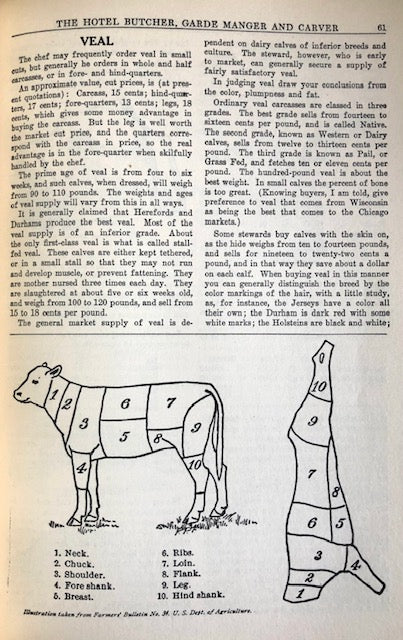 (Butchery) Rivers, Frank. The Hotel Butcher, Garde Manger and Carver.