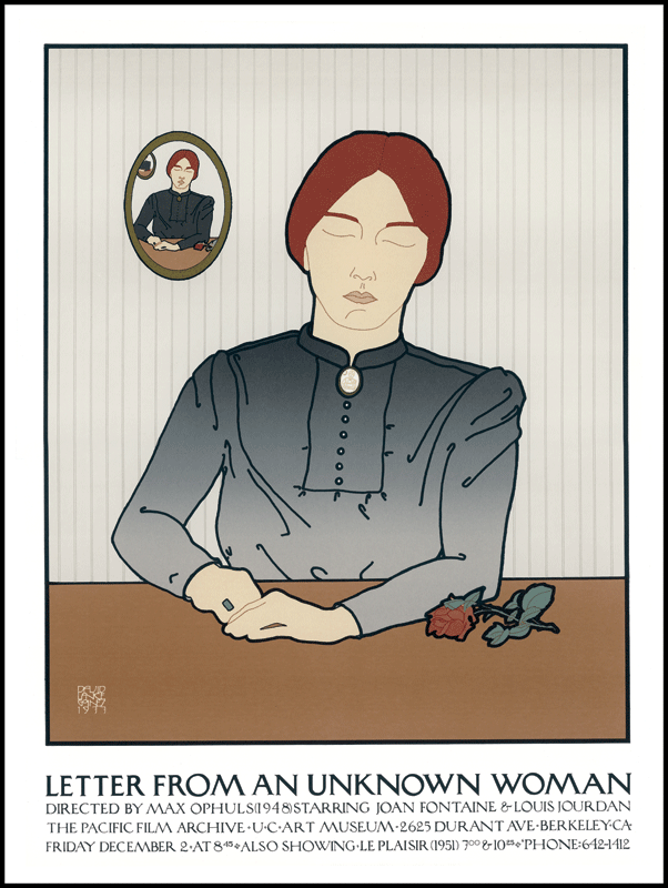 (Poster) David Lance Goines. Letter from an Unknown Woman. *Signed*