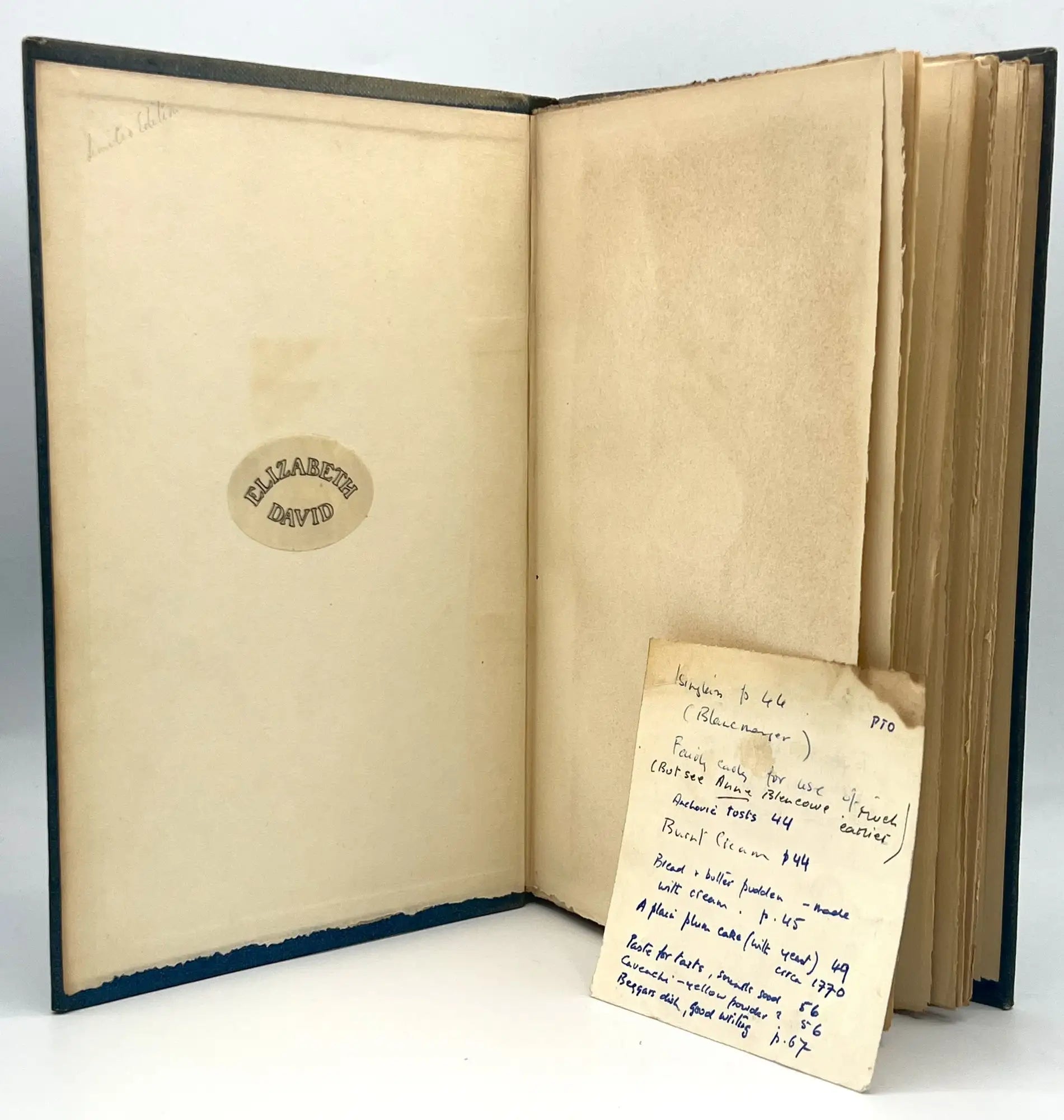 (**NEW ARRIVAL**) [Elizabeth David] Blencowe, Ann. The Receipt Book of Ann Blencowe - A.D. 1694