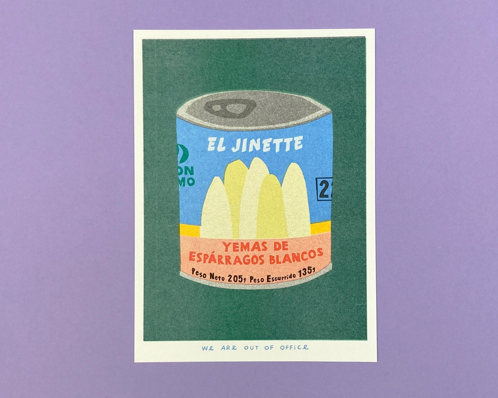 Risograph Print: El Jinette - Box Can of Asparagus