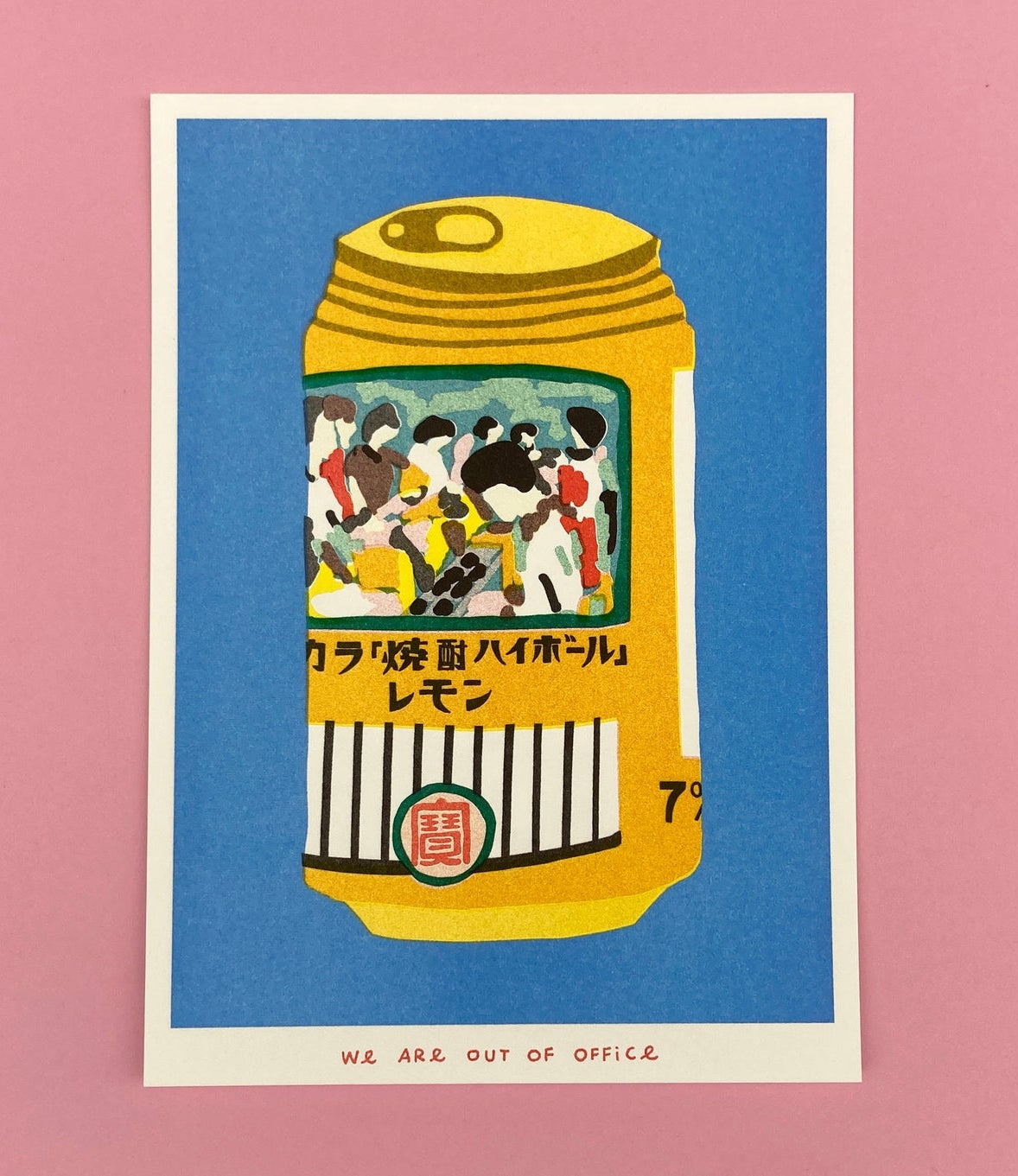 Risograph Print: A Can of Chuhai