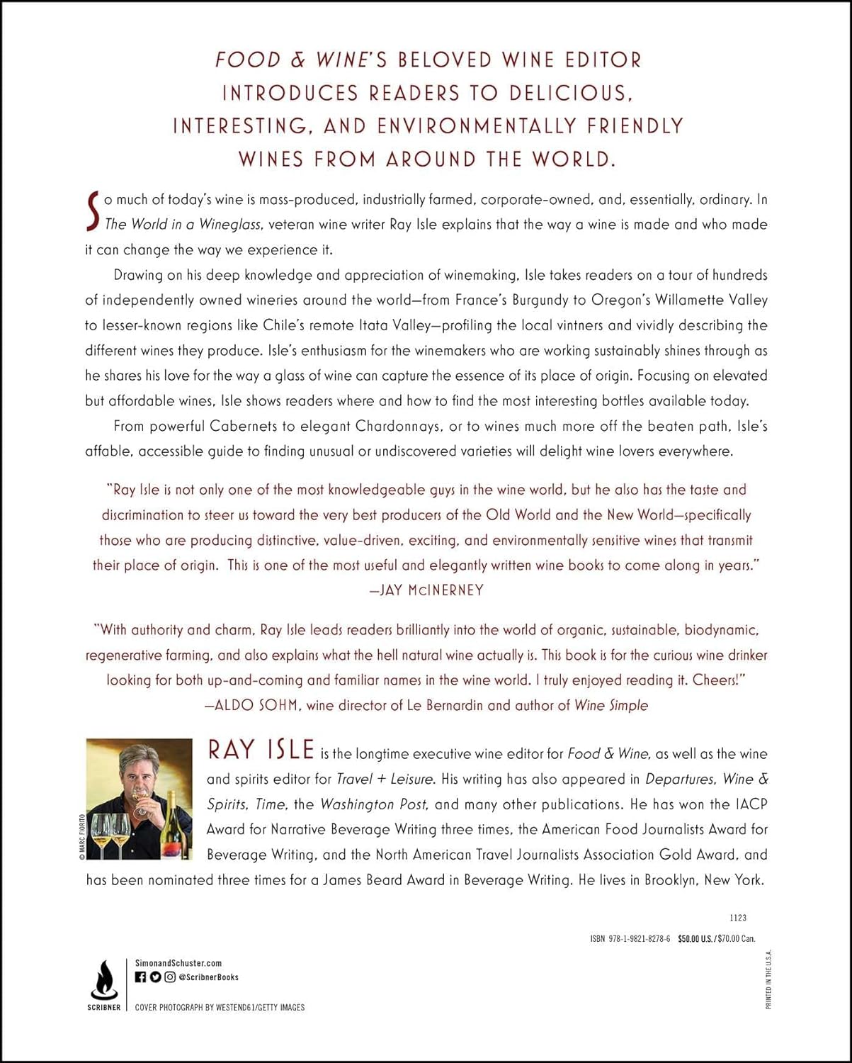 The World in a Wineglass: The Insider's Guide to Artisanal, Sustainable, Extraordinary Wines to Drink Now (Ray Isle) *Signed*