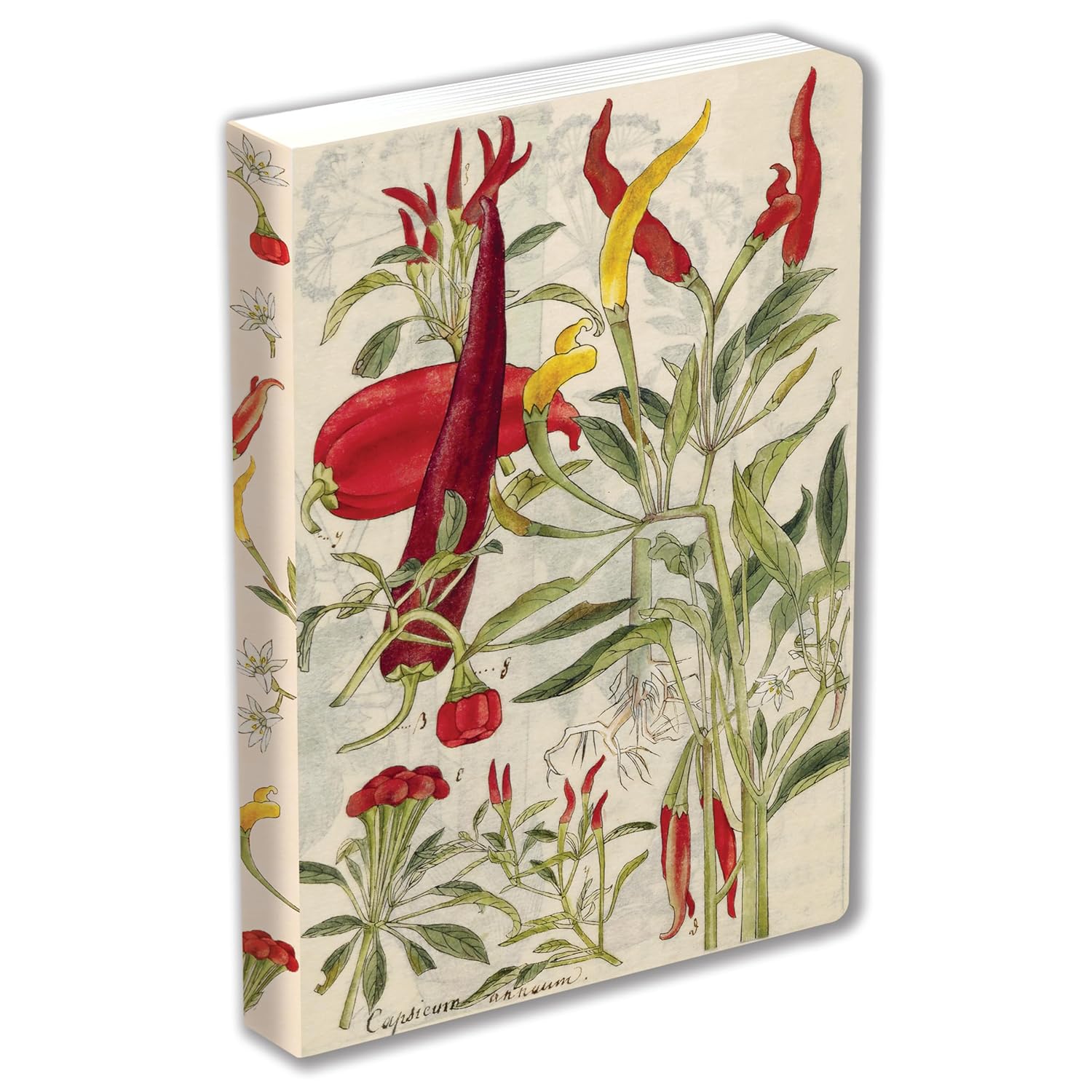 Chili Peppers & Shiso Leaves Blank Hardcover Journal: Blank Notebook with Ribbon Bookmark (Tuttle Studio)