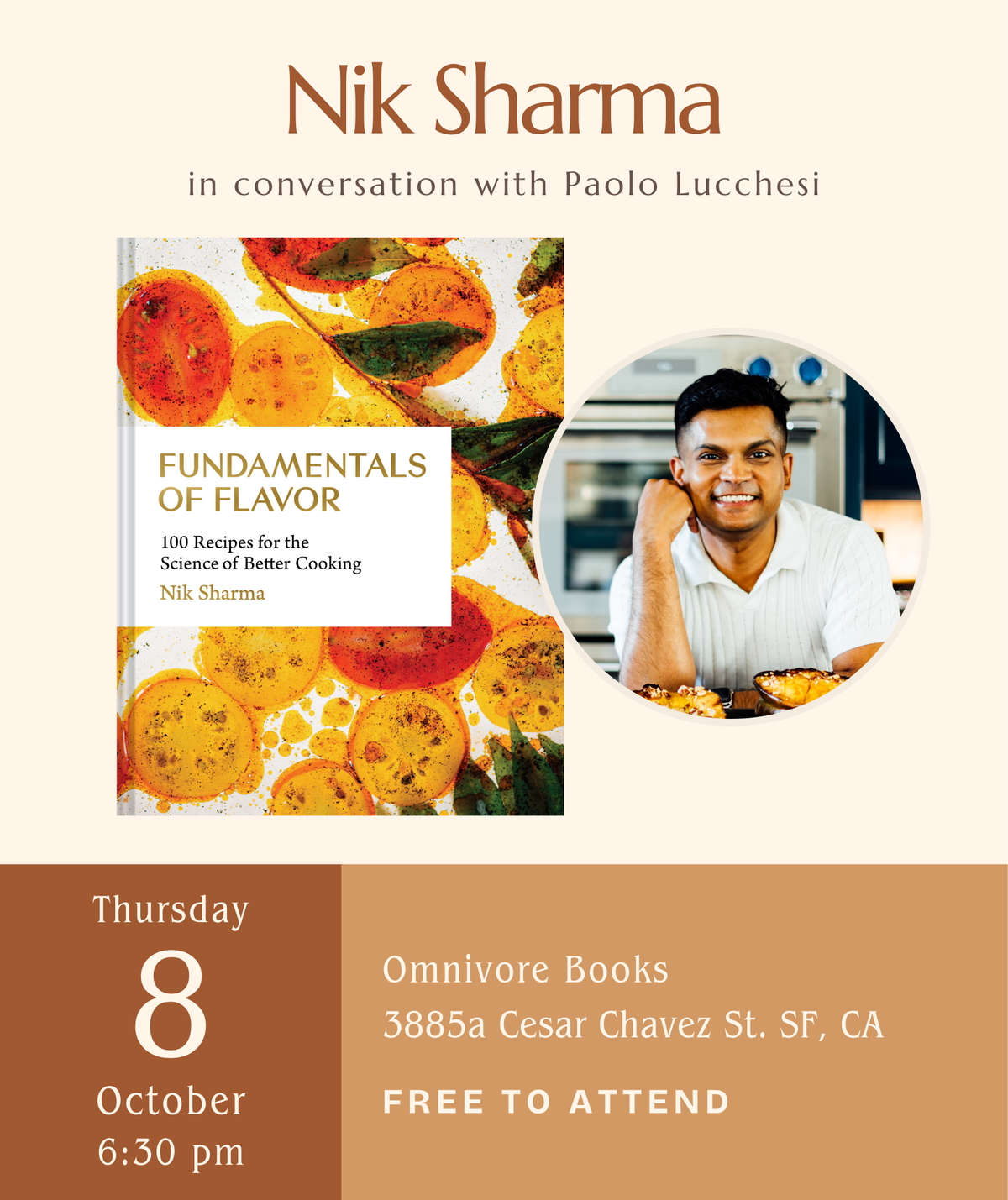 Nik Sharma Author Talk • Fundamentals of Flavor: 100 Recipes for the Science of Better Cooking