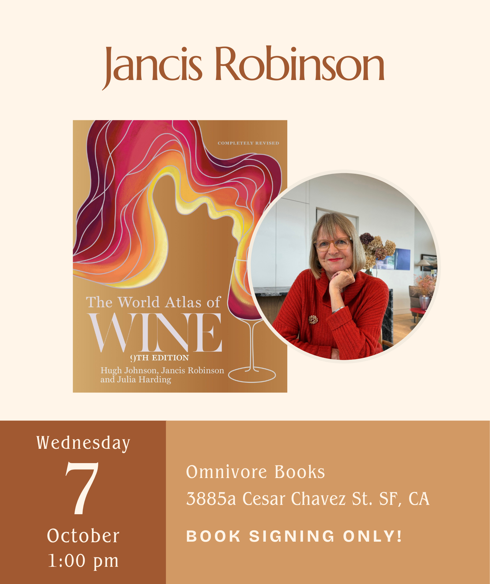 Jancis Robinson Book Signing Event • The World Atlas of Wine 9th Edition