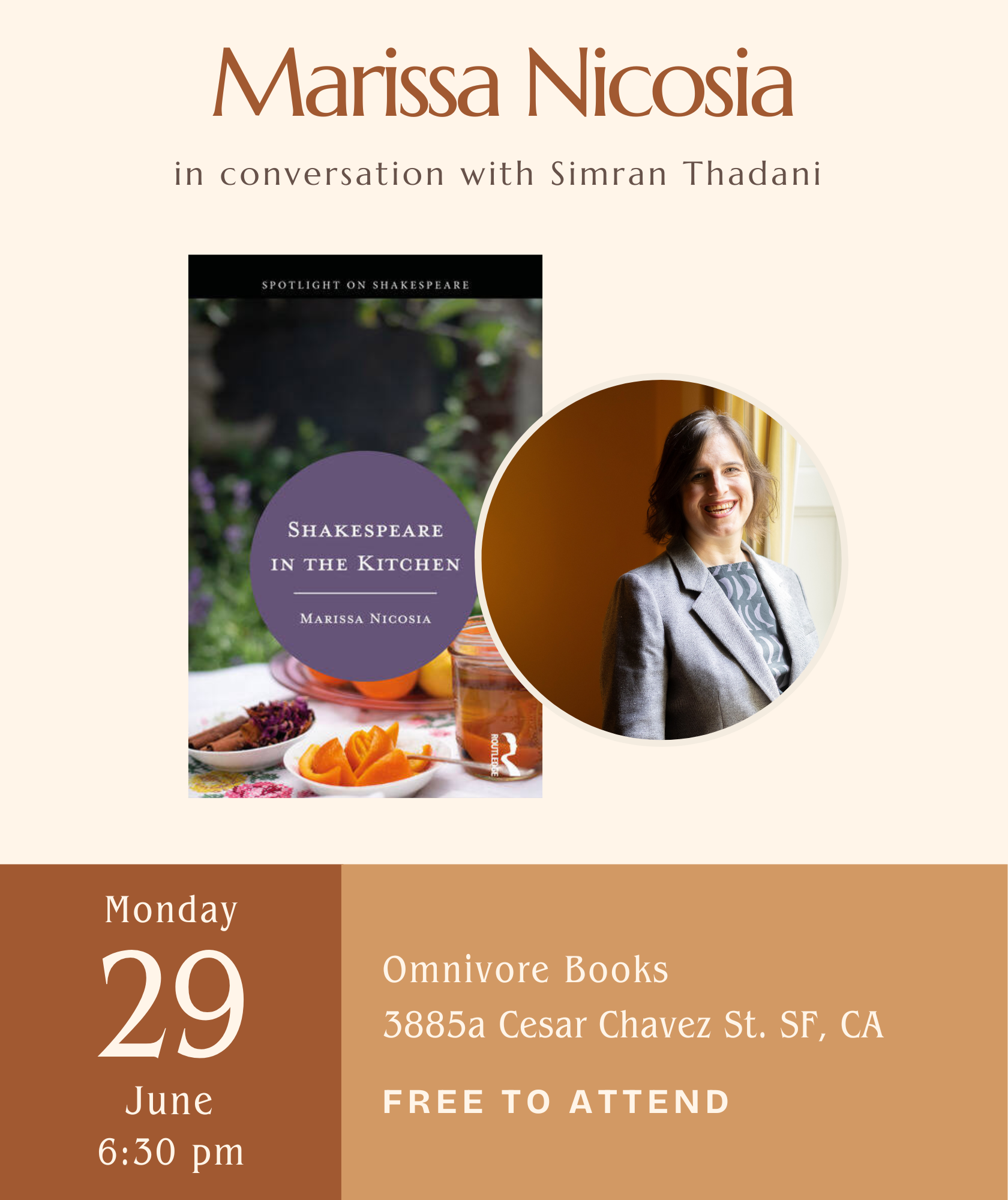 Marissa Nicosia Author Event • Shakespeare in the Kitchen