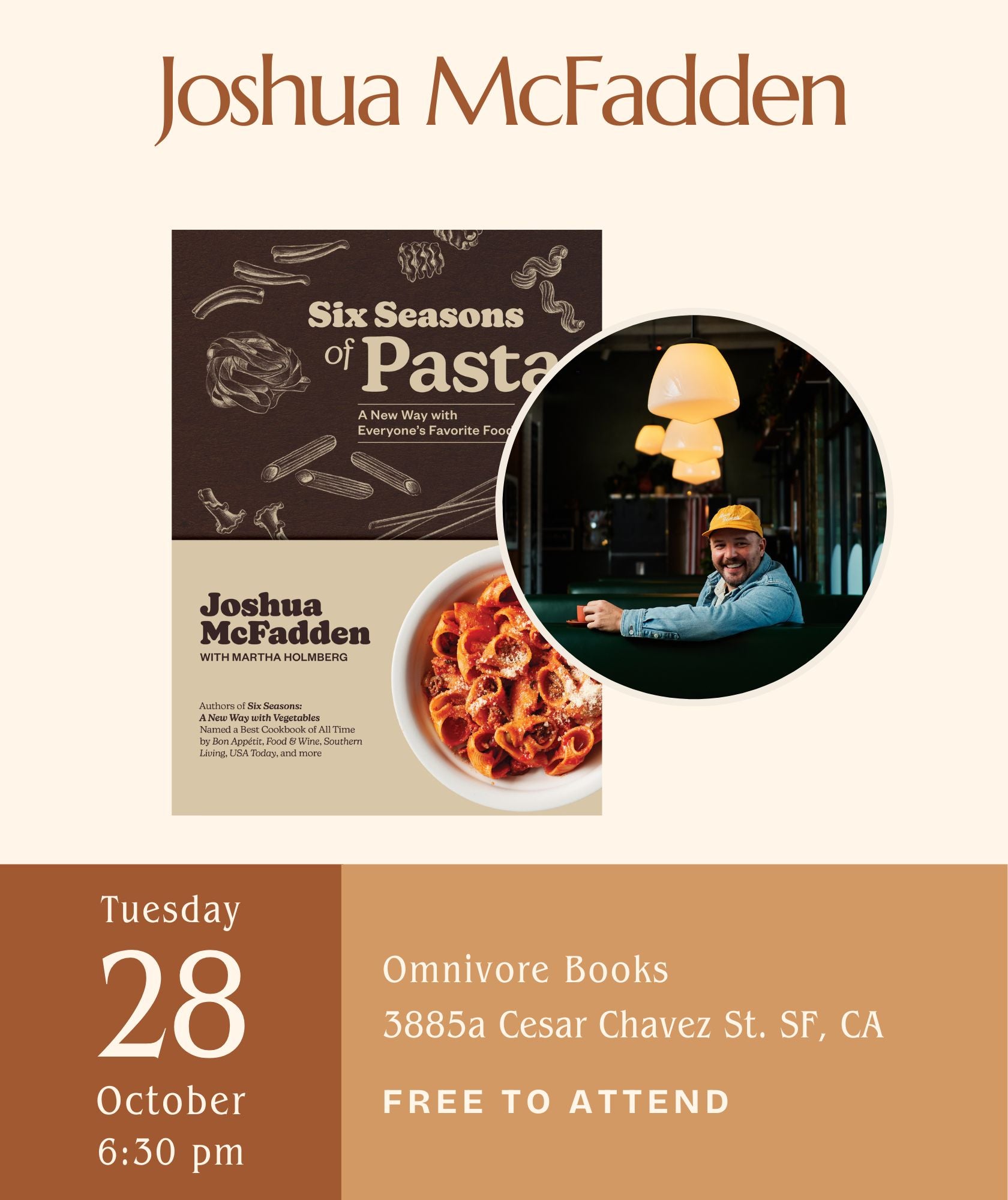 Joshua McFadden Author Event • Six Seasons of Pasta