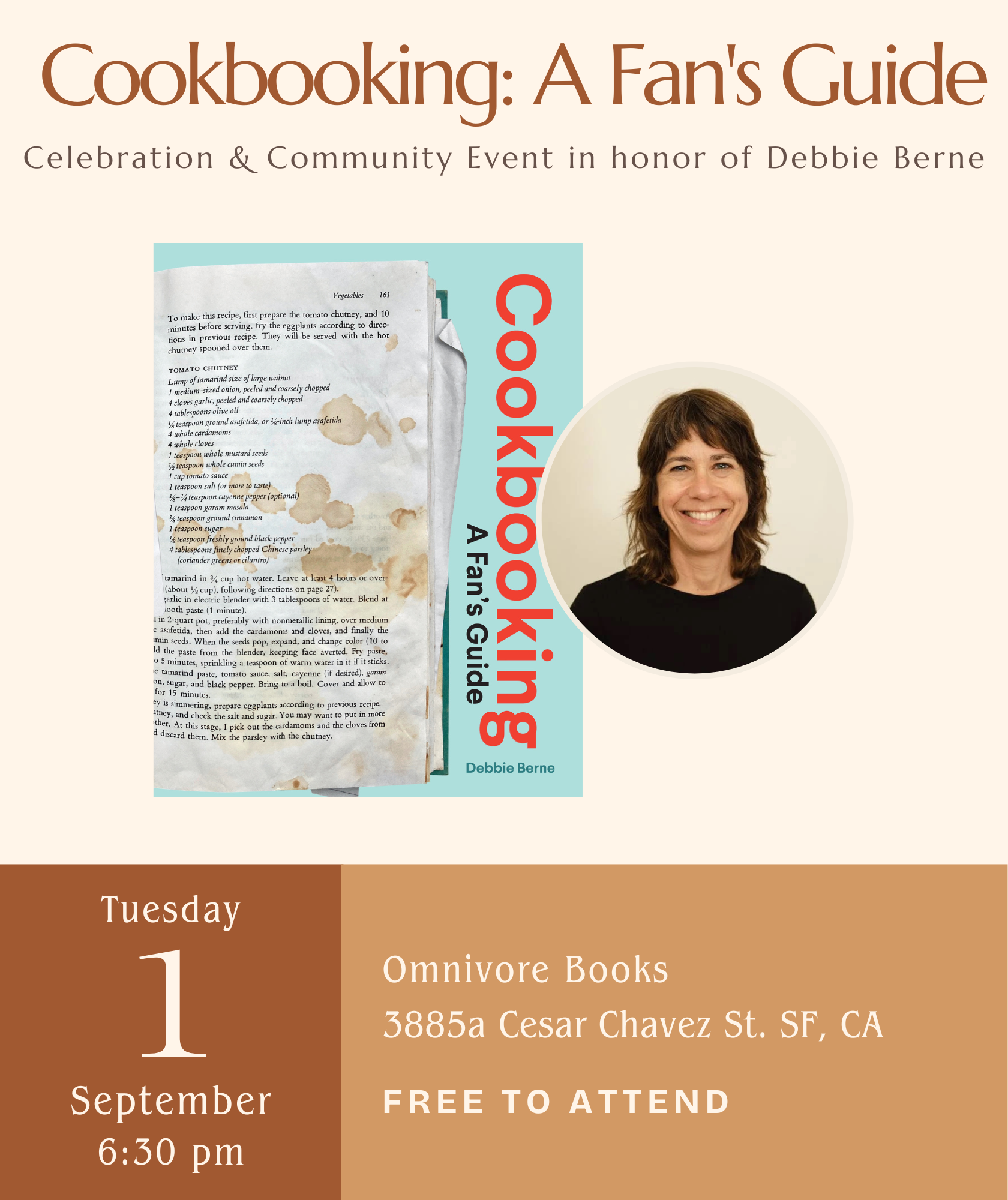 Celebration & Community Event in honor of Debbie Berne •  Cookbooking: A Fan's Guide