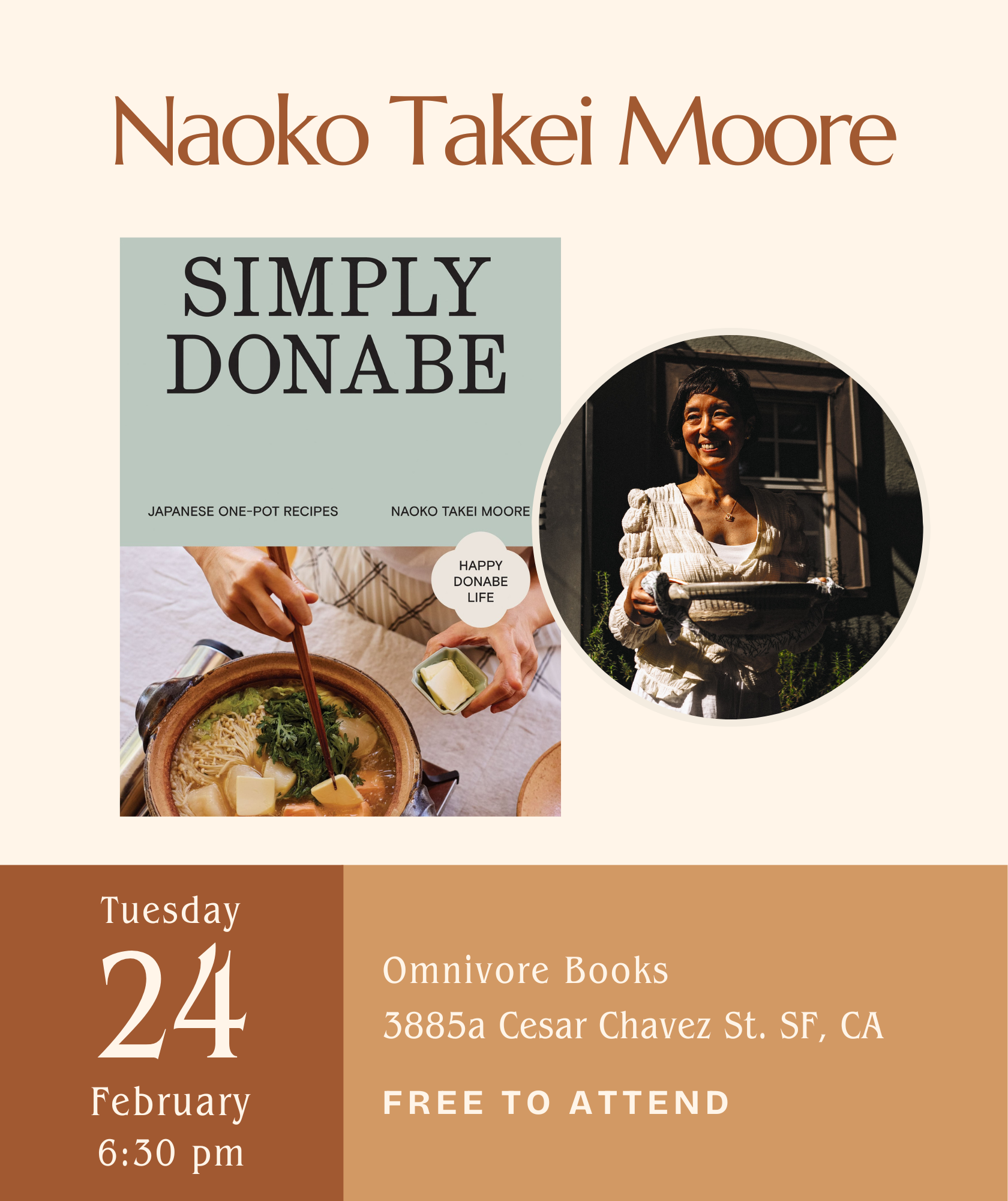 Naoko Takei Moore Author Talk • Simply Donabe: Japanese One-Pot Recipes