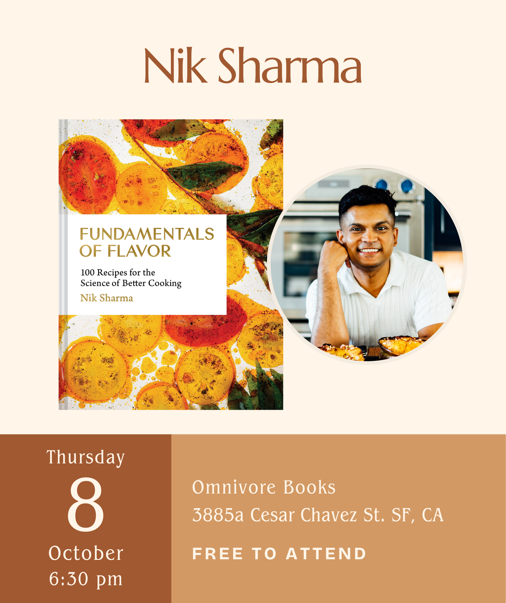 Nik Sharma Author Event • Fundamentals of Flavor: 100 Recipes for the Science of Better Cooking