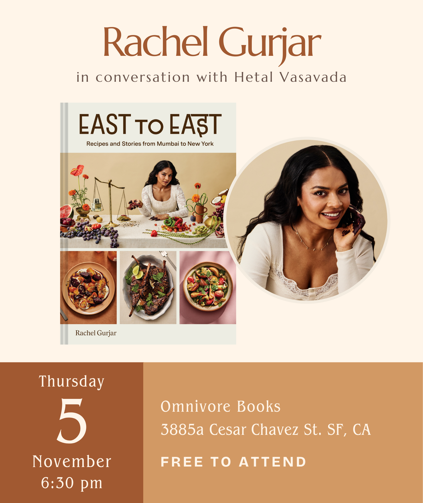 Rachel Gurjar Author Talk • East to East: Recipes and Stories from Mumbai to New York