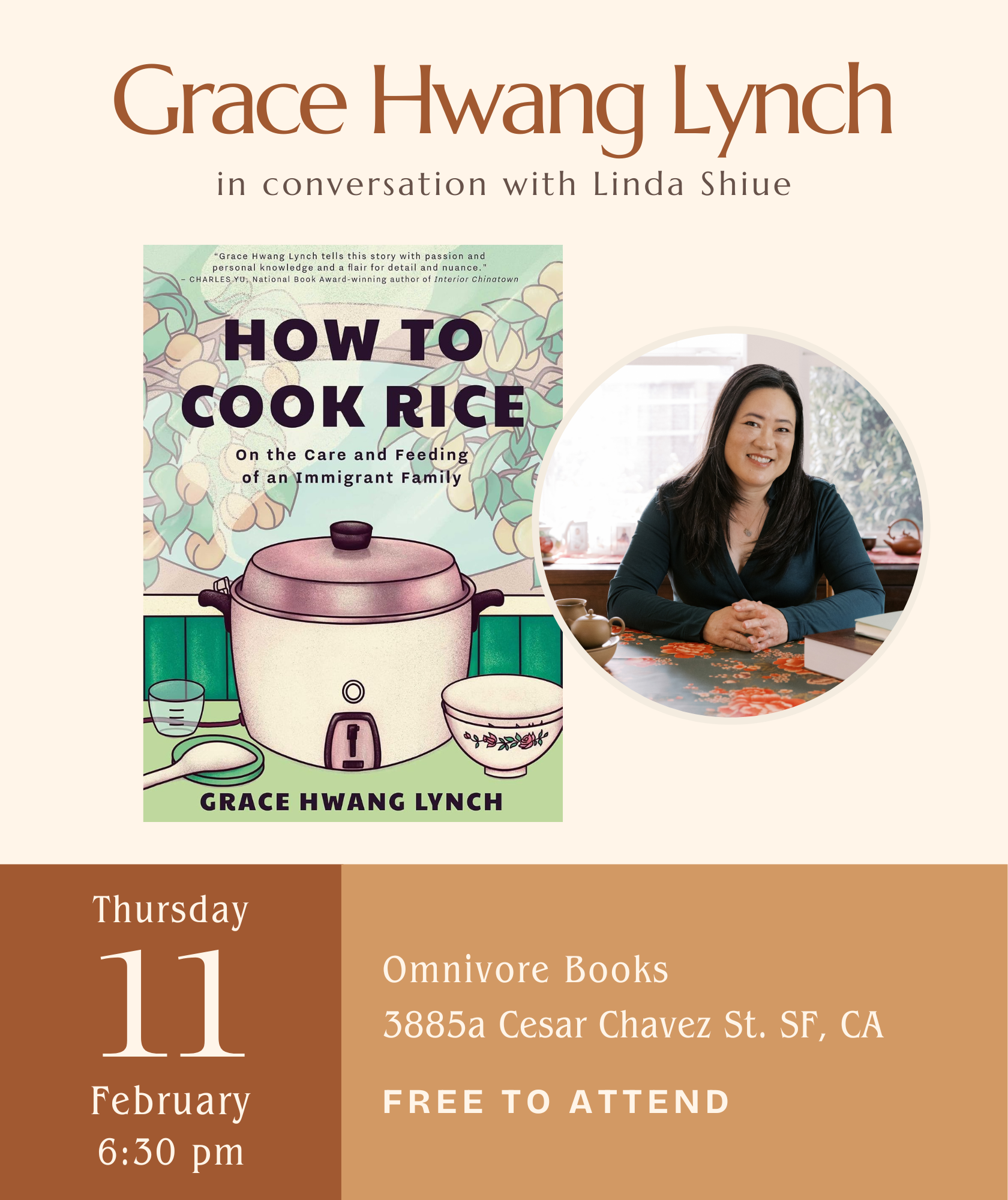 Grace Hwang Lynch Author Talk • How to Cook Rice: On the Care and Feeding of an Immigrant Family