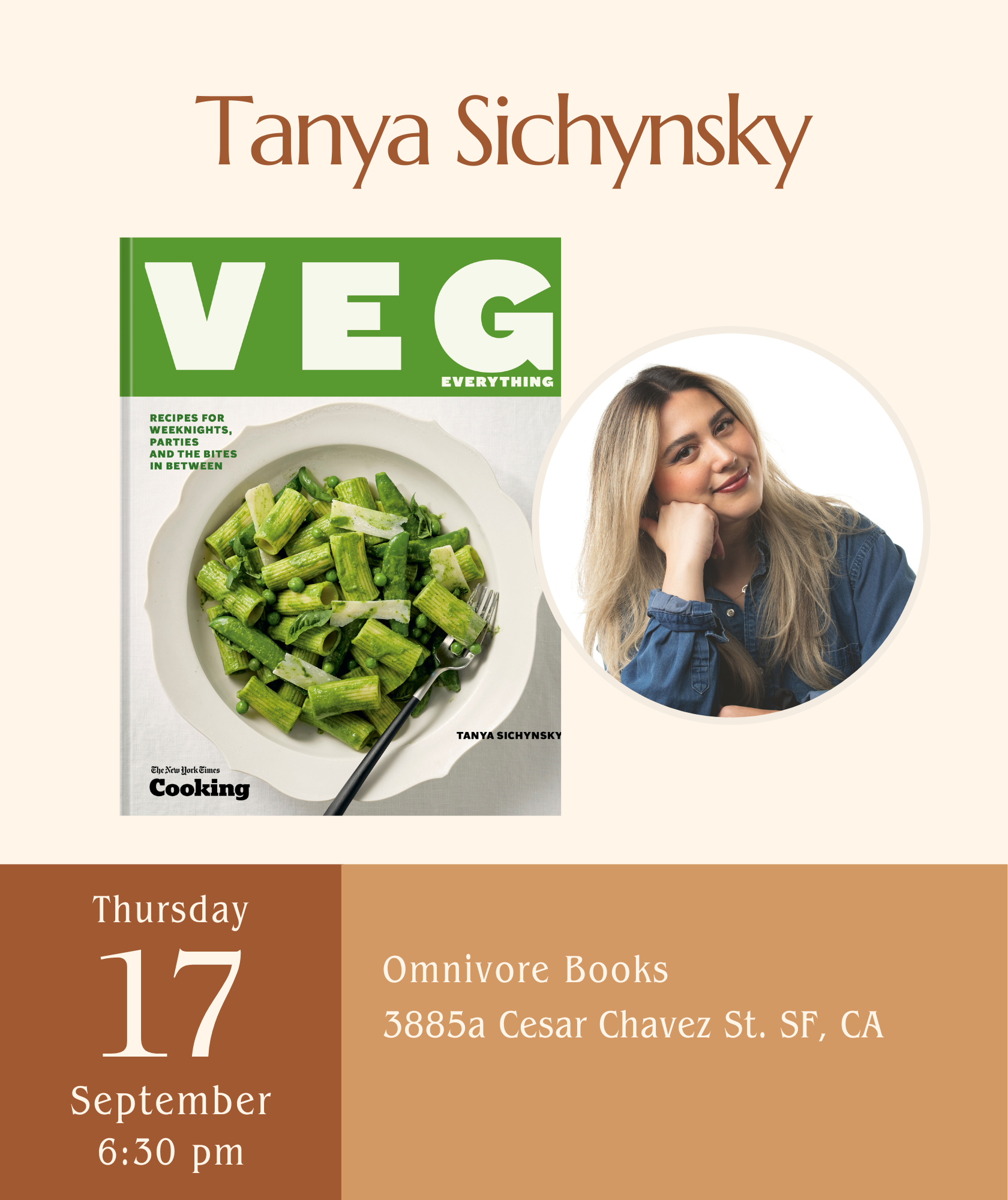 Tanya Sichynsky Author Talk • Veg Everything: Recipes for Weeknights, Parties and the Bites in Between