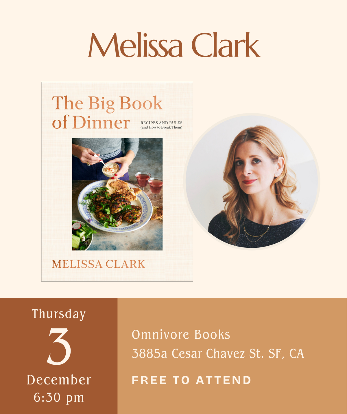 Melissa Clark Author Talk • The Big Book of Dinner: Recipes and Rules (and How to Break Them)