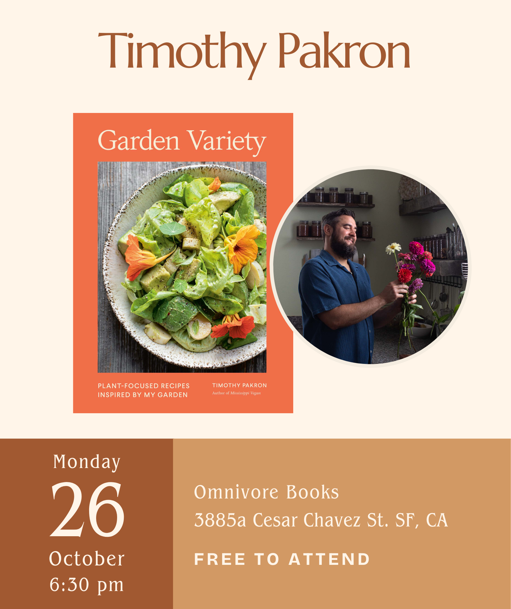 Timothy Pakron Author Talk • Garden Variety: Plant-Focused Recipes Inspired by My Garden