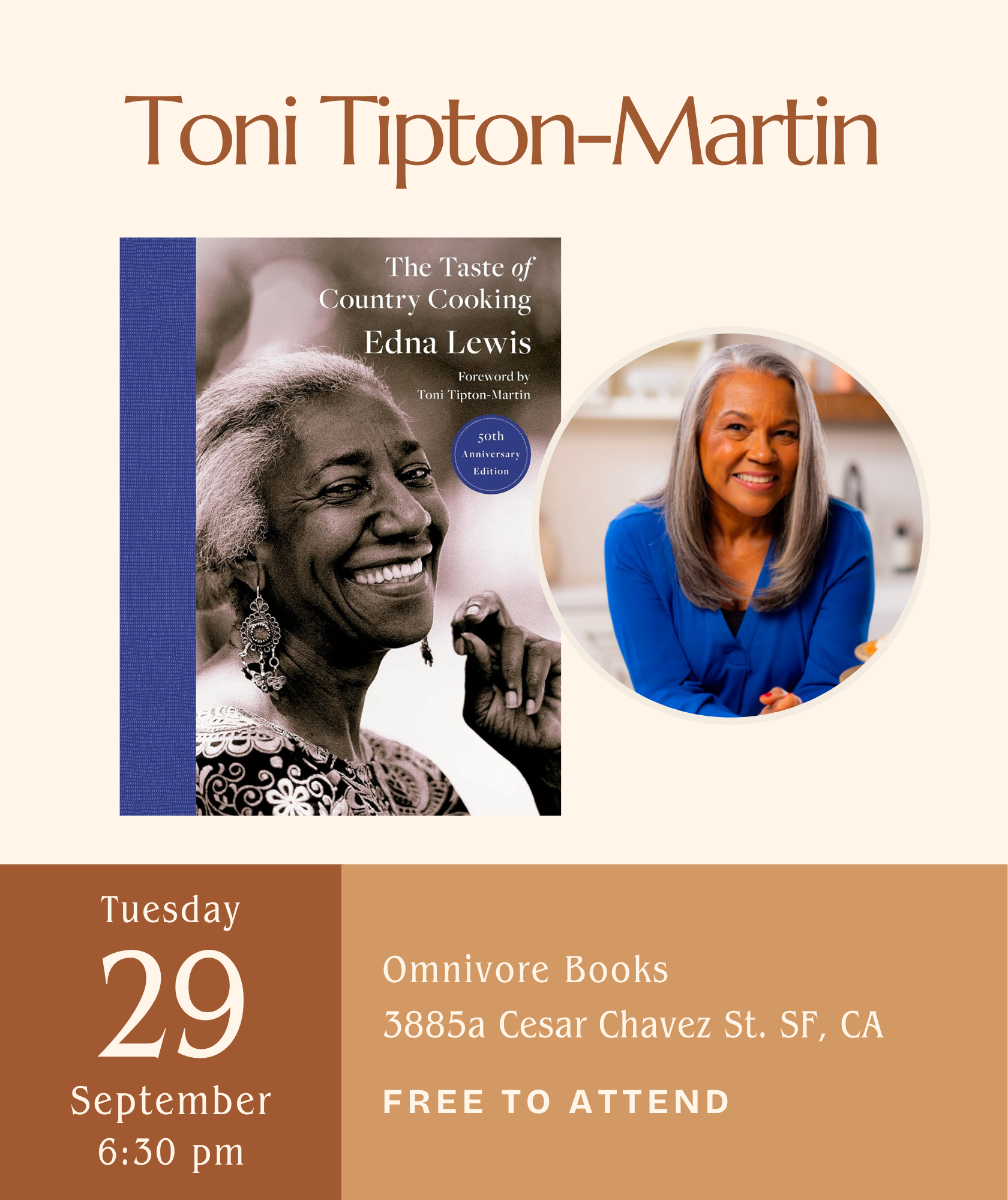 Toni Tipton-Martin Author Talk • In Celebration of The Taste of Country Cooking: 50th Anniversary Edition
