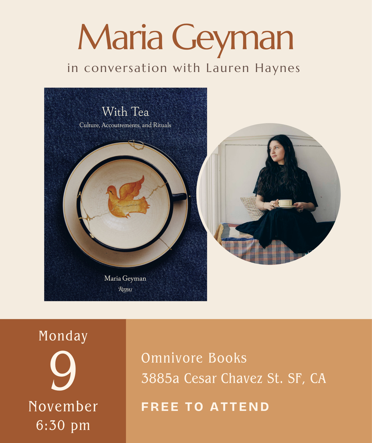 Maria Geyman Author Talk • With Tea: Culture, Accoutrements, and Rituals