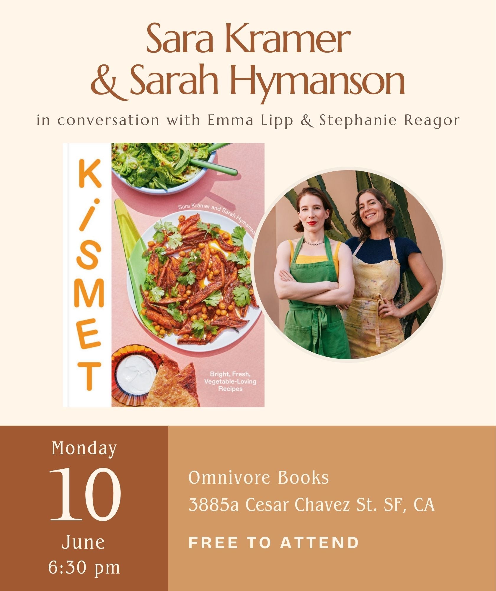 Sara Kramer & Sarah Hymanson Author Talk • Kismet: Bright, Fresh, Vegetable-Loving Recipes
